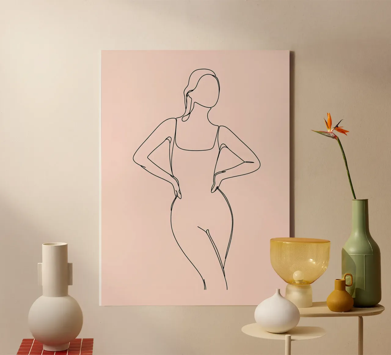 Woman Minimalist Line Art canvas by Viv Line Art