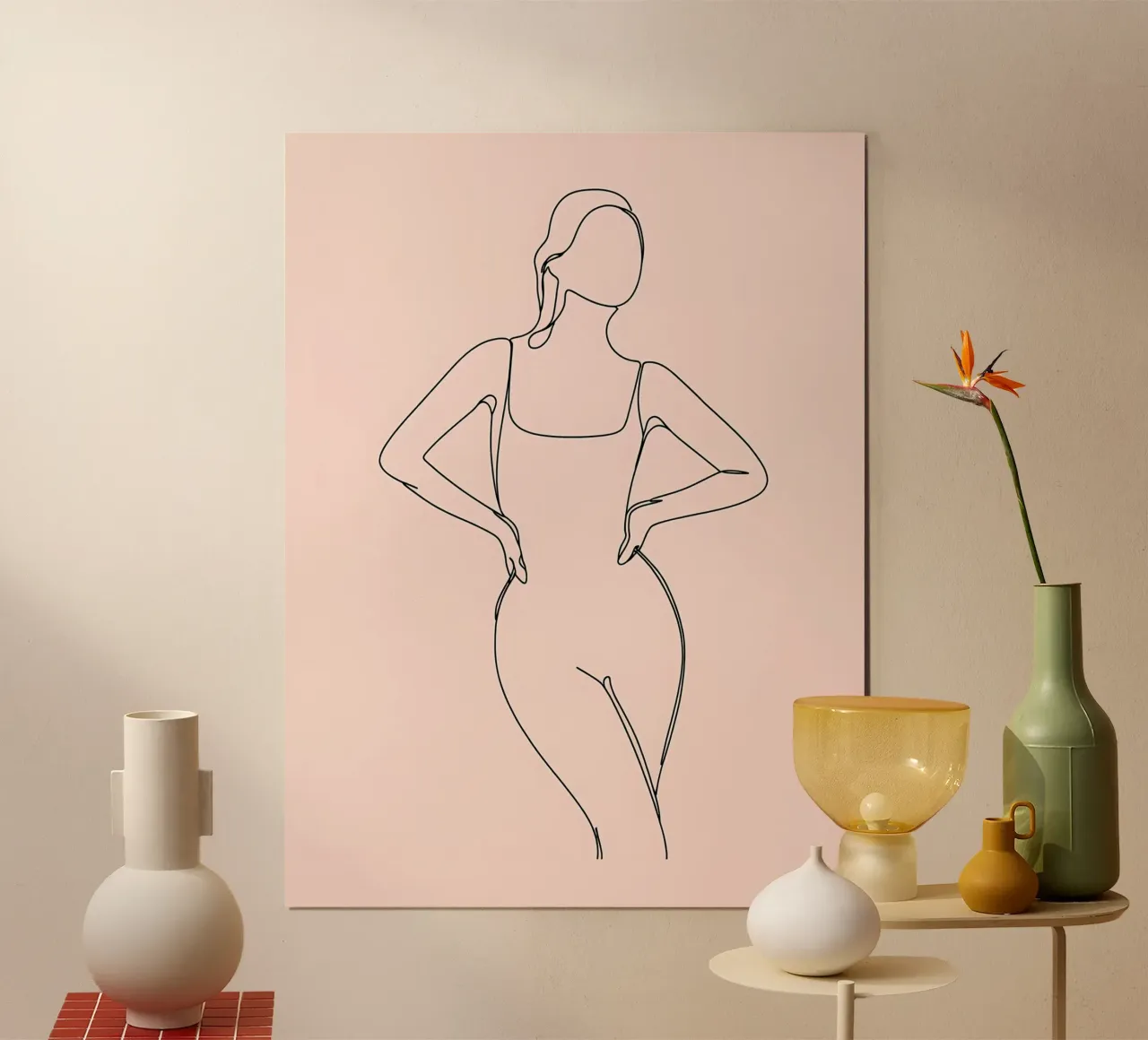 Donna Line Art minimalista carta hahnemühle da Viv Line Art