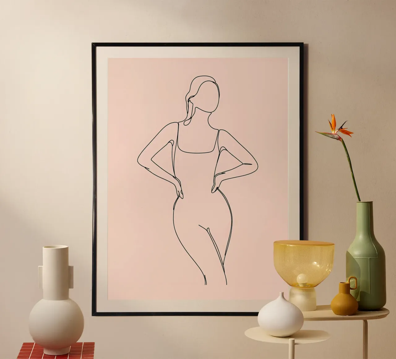 Donna Line Art minimalista carta hahnemühle da Viv Line Art