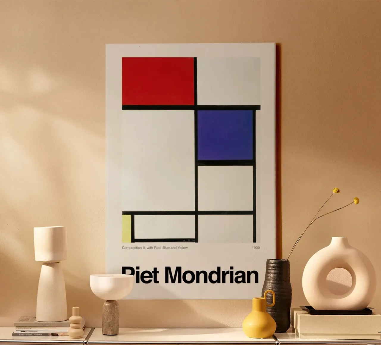 Mondrian - Composition II, with Red, Blue and Yellow tela con Cornice a cassetta da ARTOTHEK