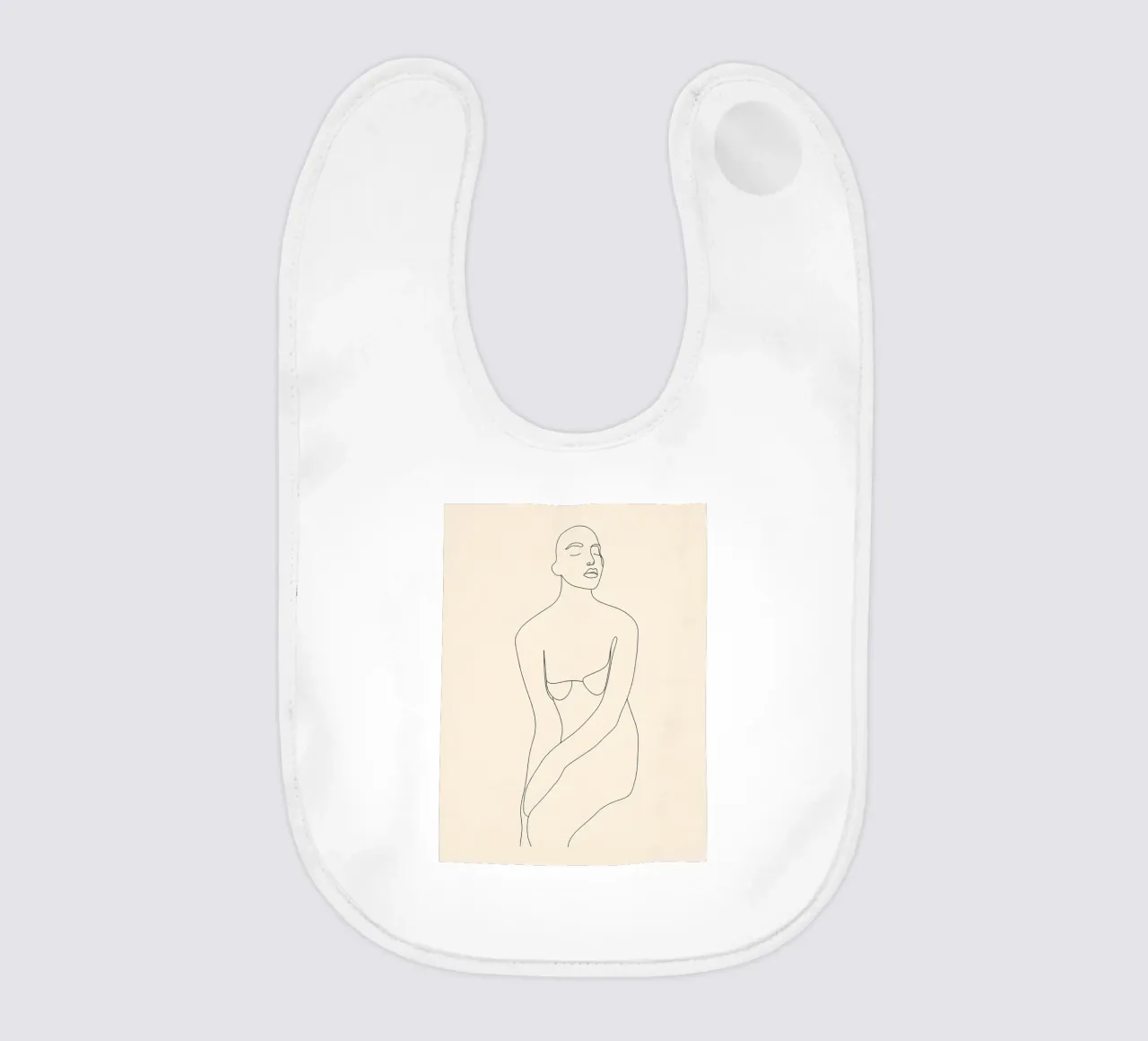 Woman Minimalist Line Art baby bib by Viv Line Art