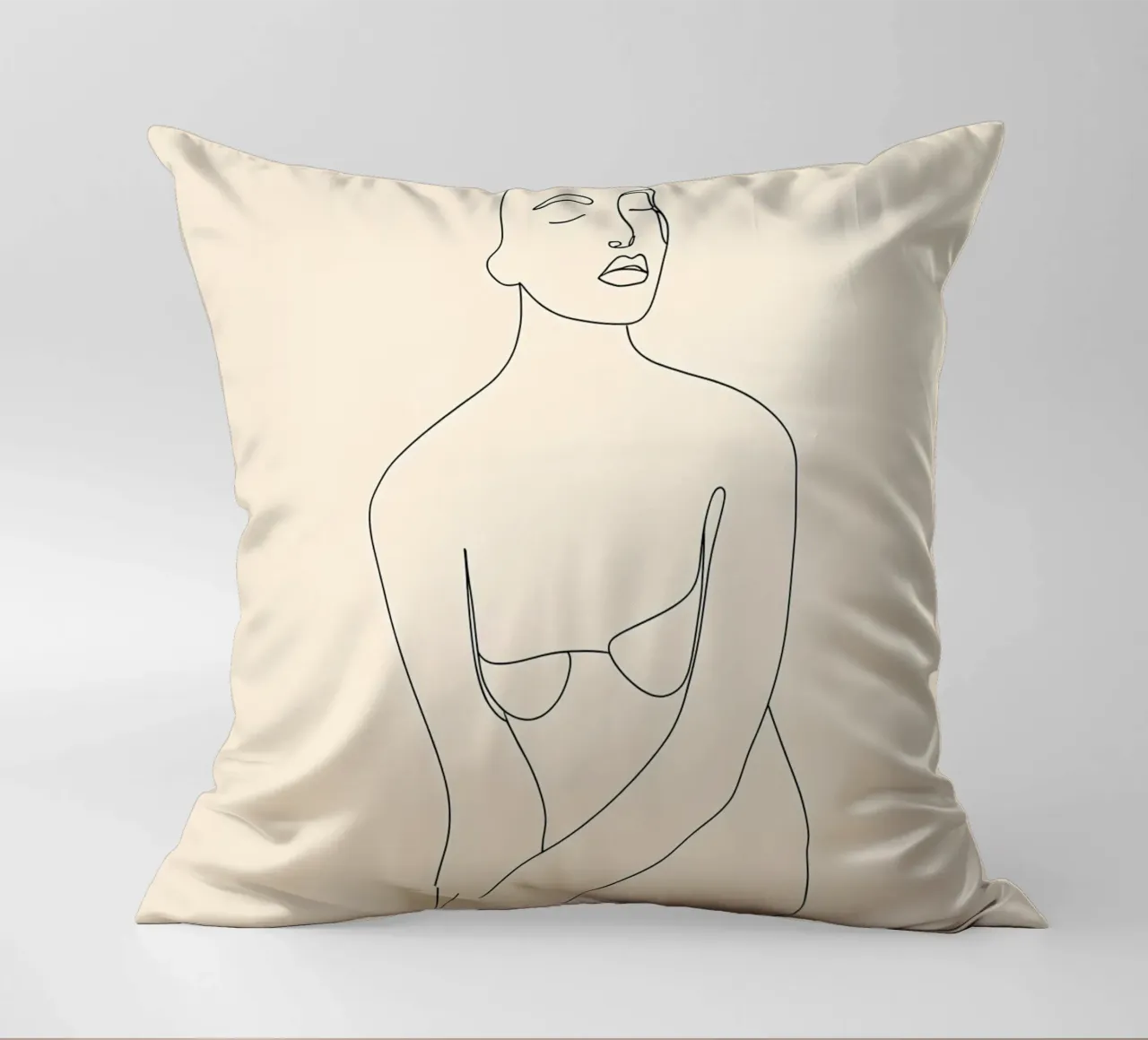Woman Minimalist Line Art decorative cushion by Viv Line Art