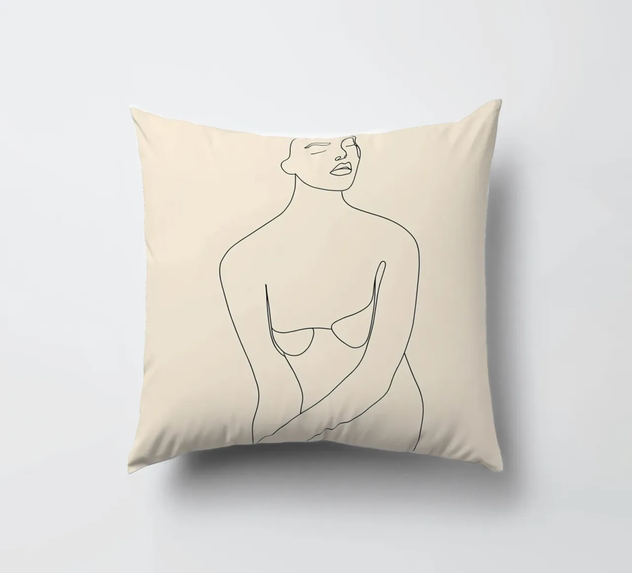 Woman Minimalist Line Art decorative cushion by Viv Line Art