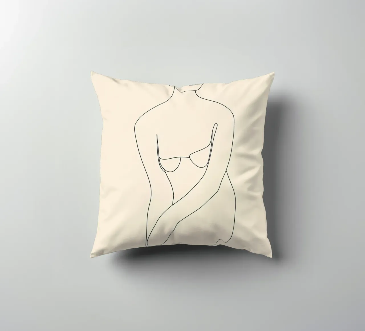 Woman Minimalist Line Art decorative cushion by Viv Line Art