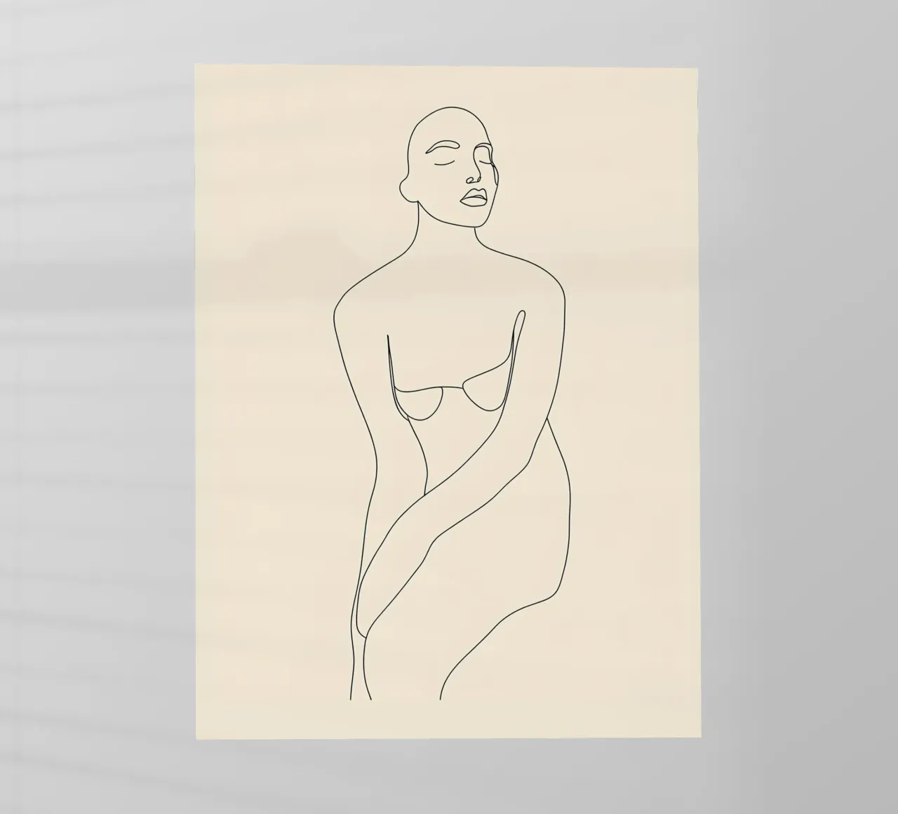 Donna Line Art minimalista pellicola backlit da Viv Line Art