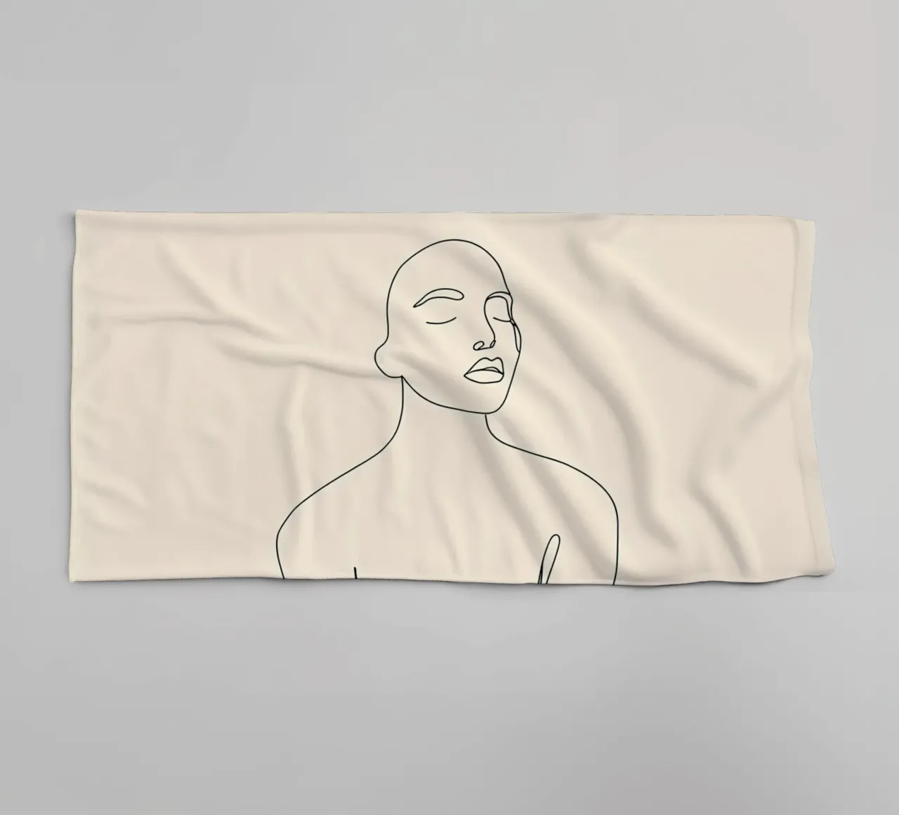 Woman Minimalist Line Art towel by Viv Line Art