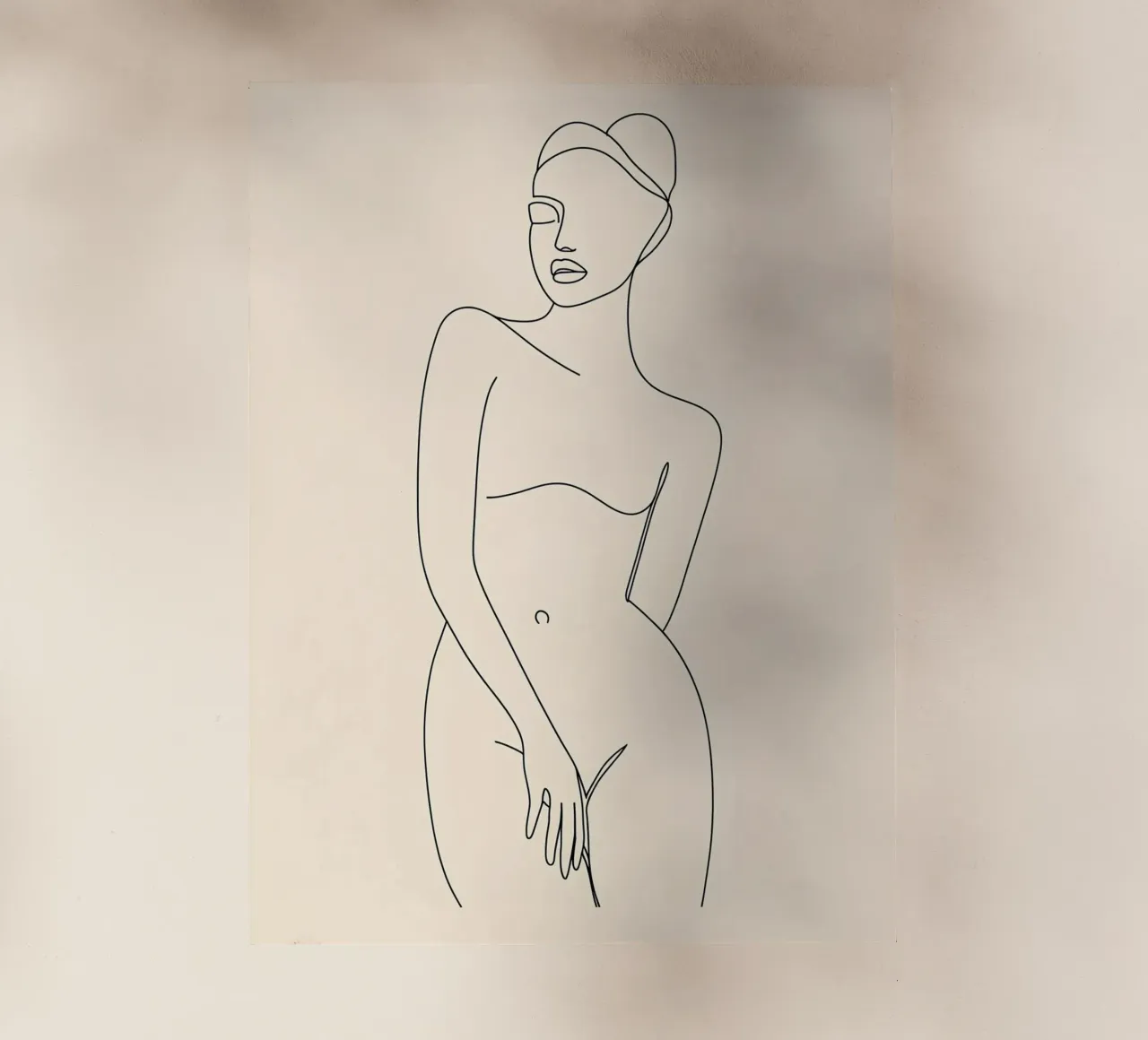 Donna Line Art minimalista pellicola backlit da Viv Line Art