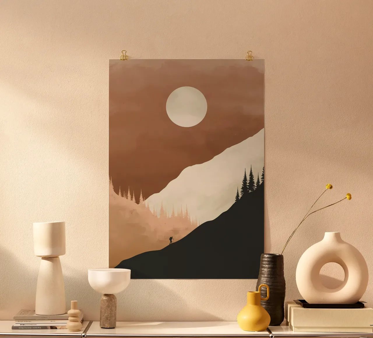 Vista invernale poster con telaio in plastica da Albert S Jacob