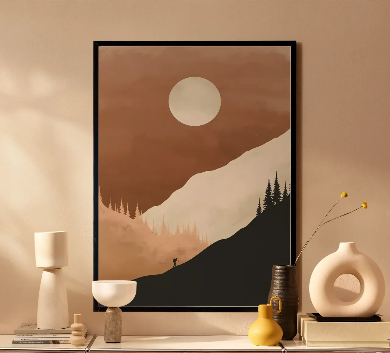 Vista invernale poster con telaio in plastica da Albert S Jacob