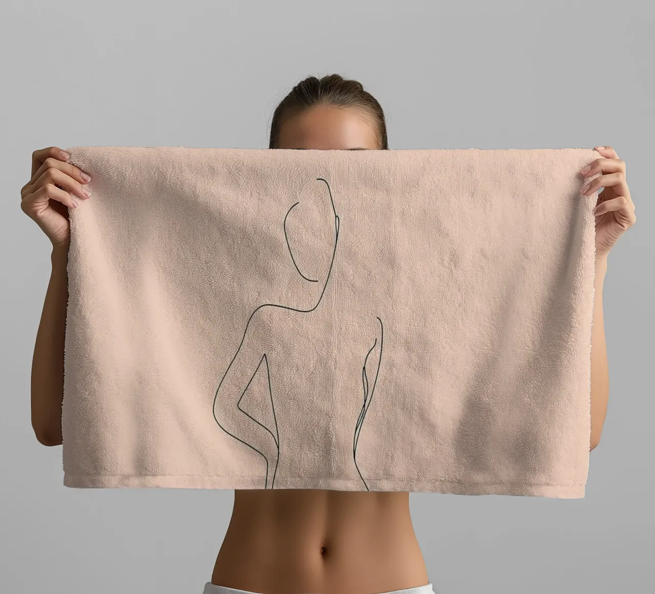 Woman Body Minimalist Line Art towel by Viv Line Art