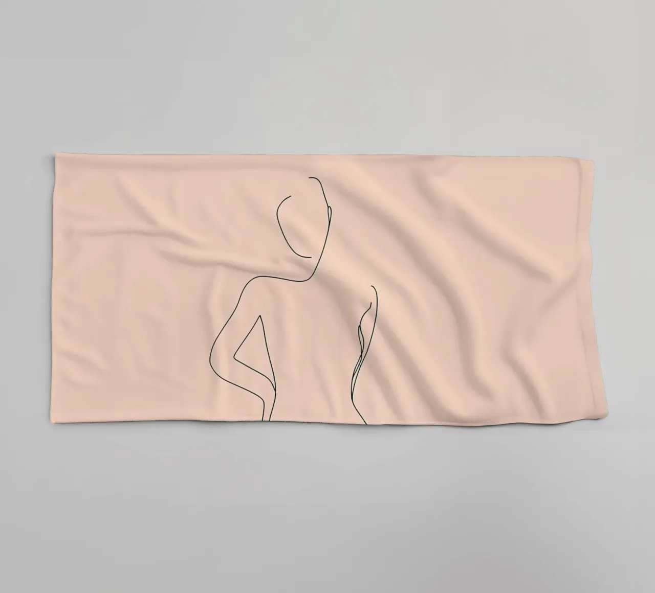 Woman Body Minimalist Line Art towel by Viv Line Art