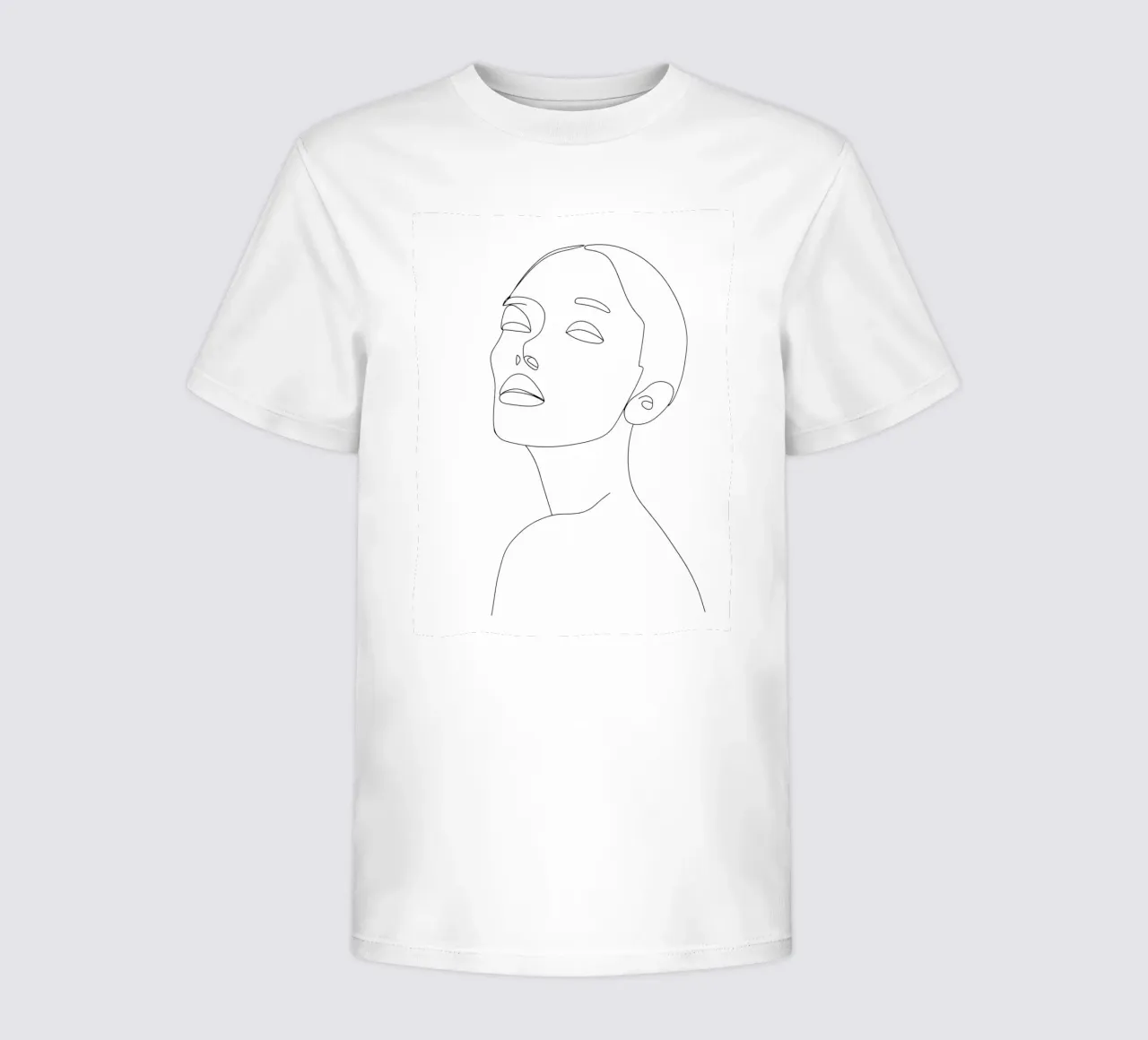 Woman Face Minimalist Line Art kids t-shirt by Viv Line Art