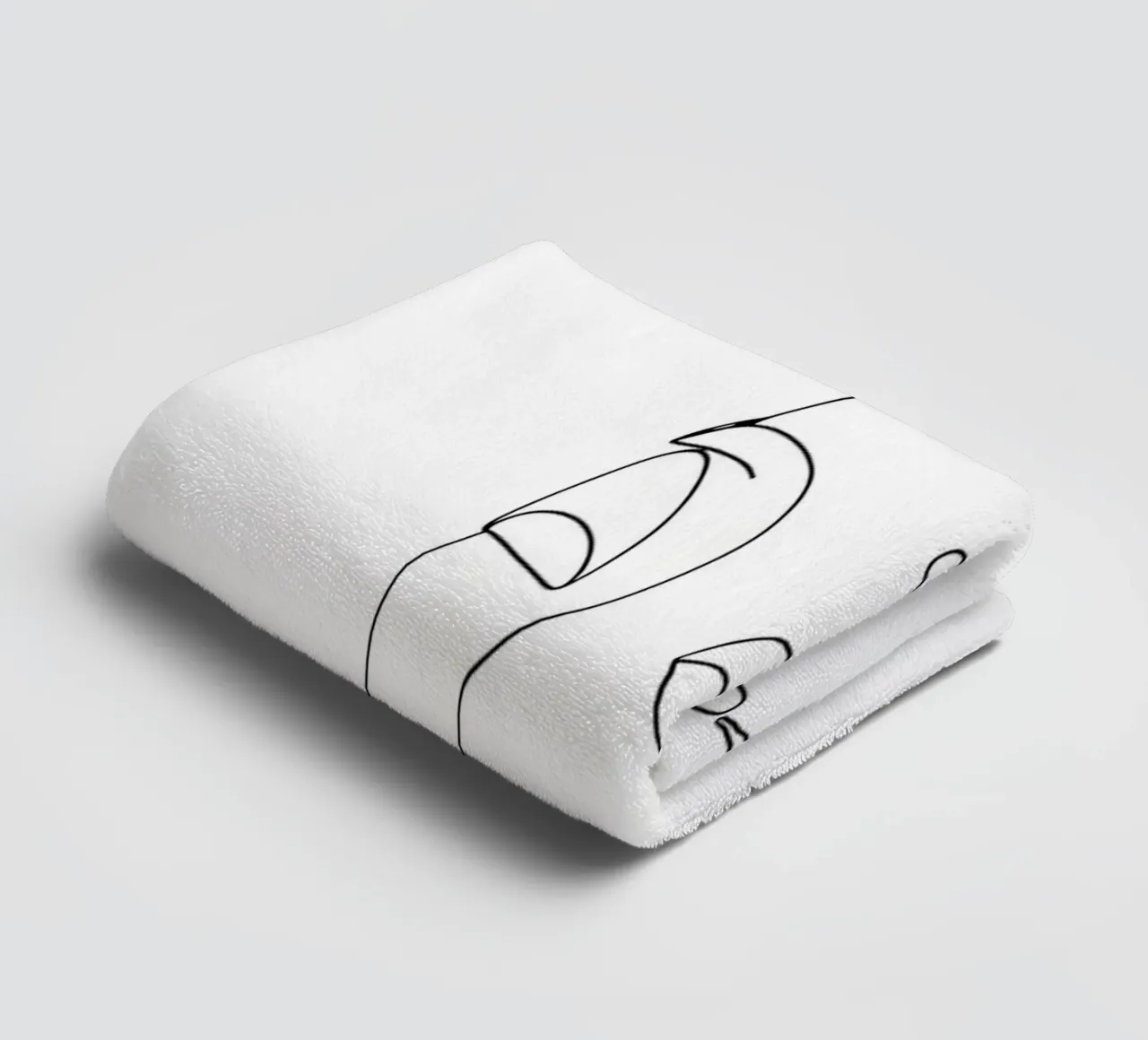 Woman Face Minimalist Line Art towel by Viv Line Art