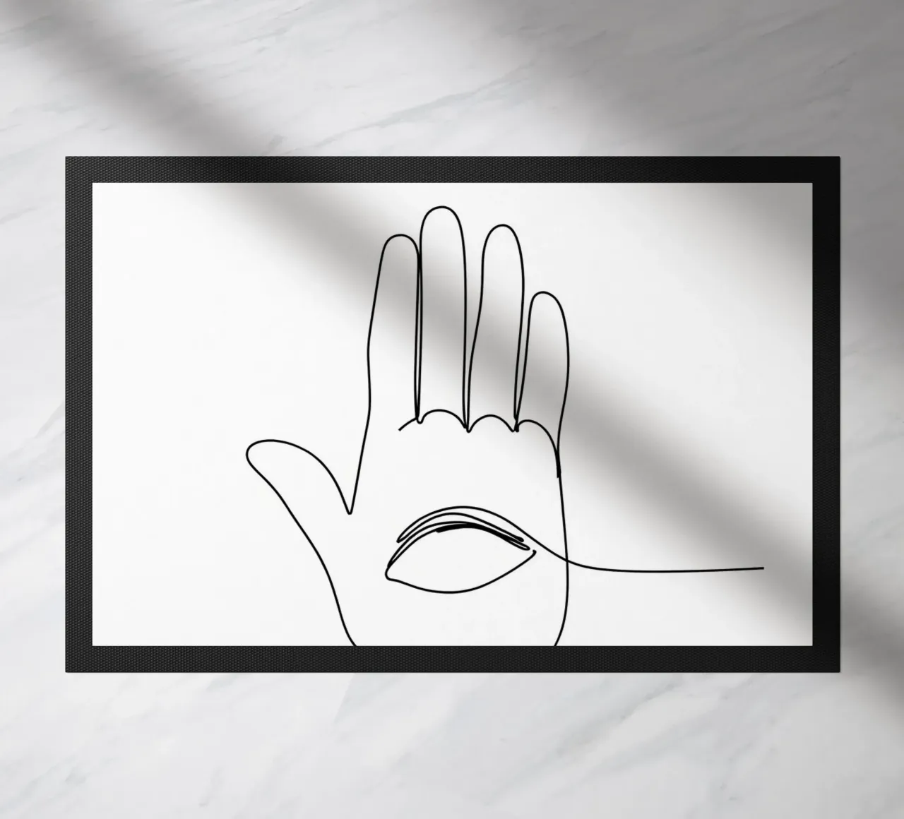 Eye In Hand 2 Art linéaire minimaliste paillasson de Viv Line Art