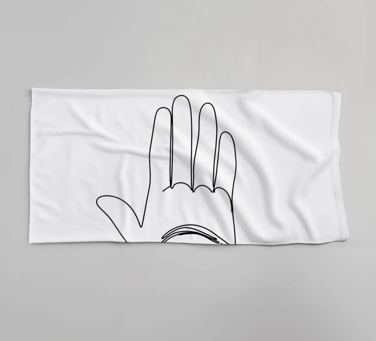 Eye In Hand 2 Minimalist Line Art towel by Viv Line Art