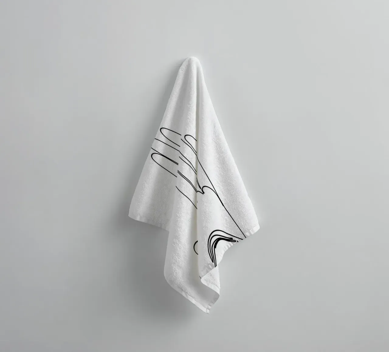 Eye In Hand 2 Minimalist Line Art towel by Viv Line Art