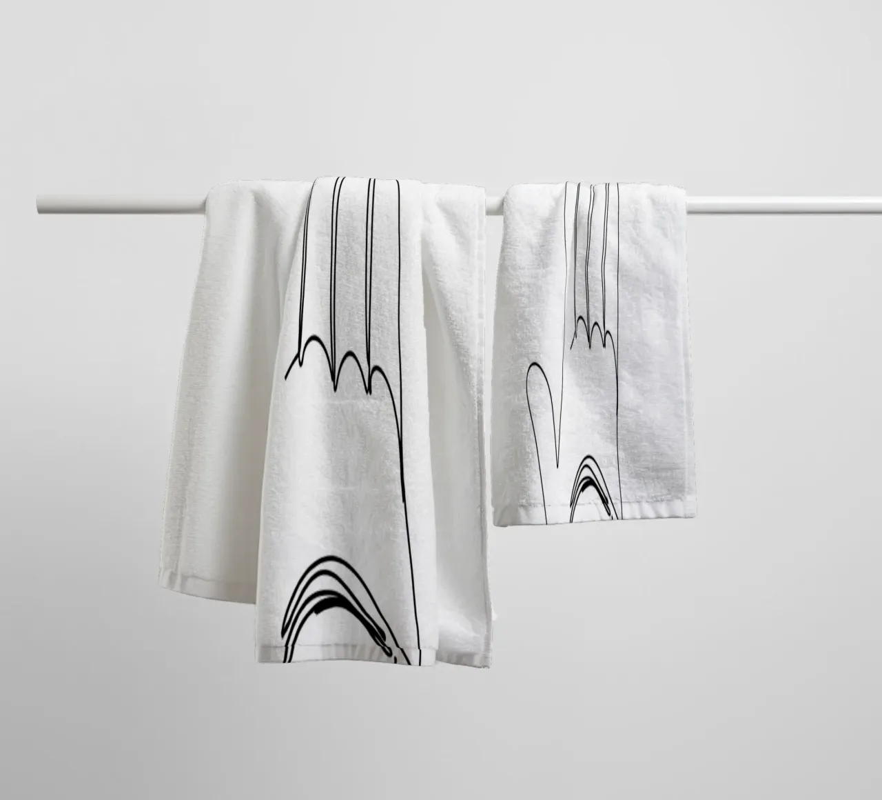 Eye In Hand 2 Minimalist Line Art towel by Viv Line Art