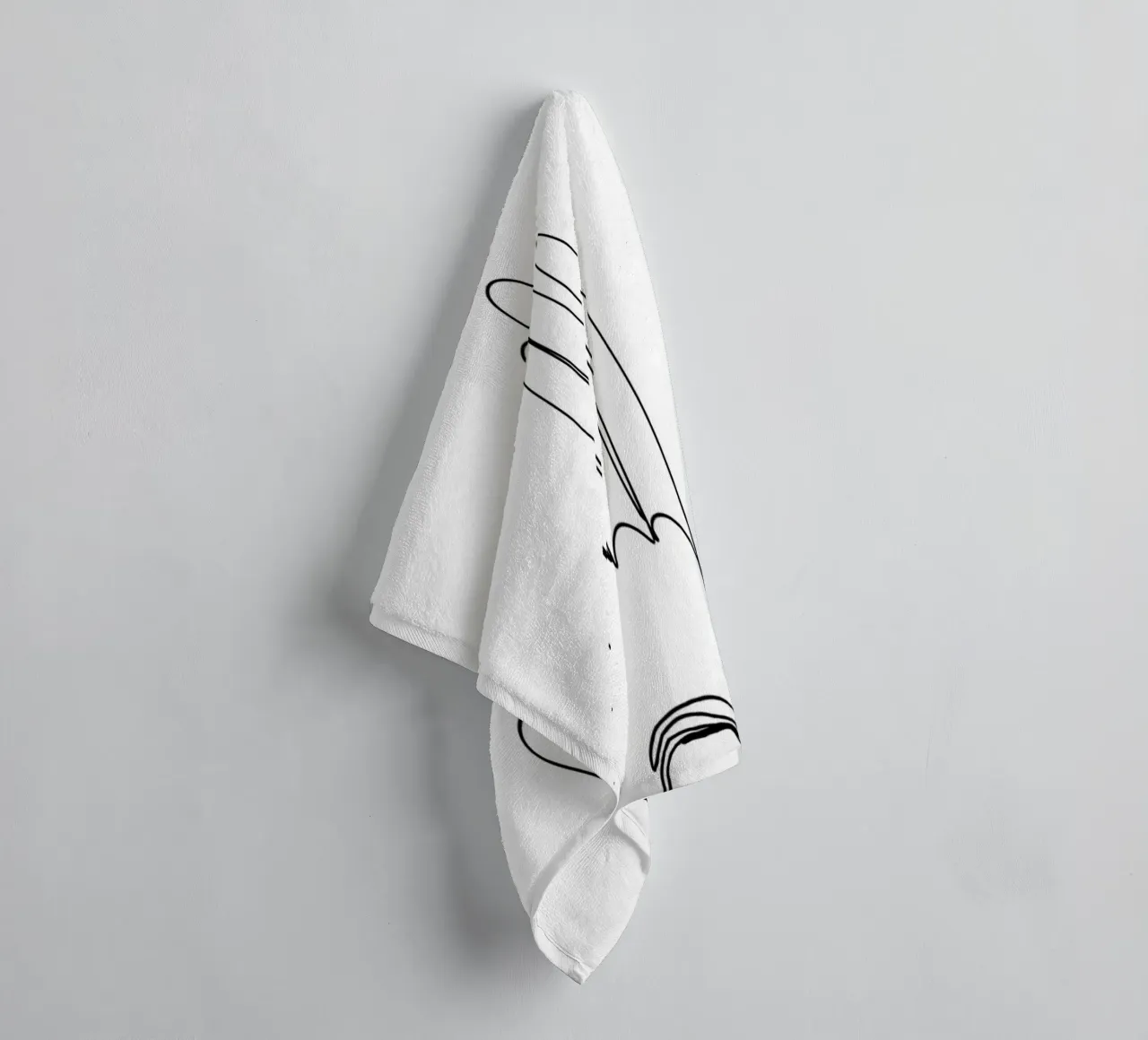 Eye In Hand 2 Minimalist Line Art towel by Viv Line Art
