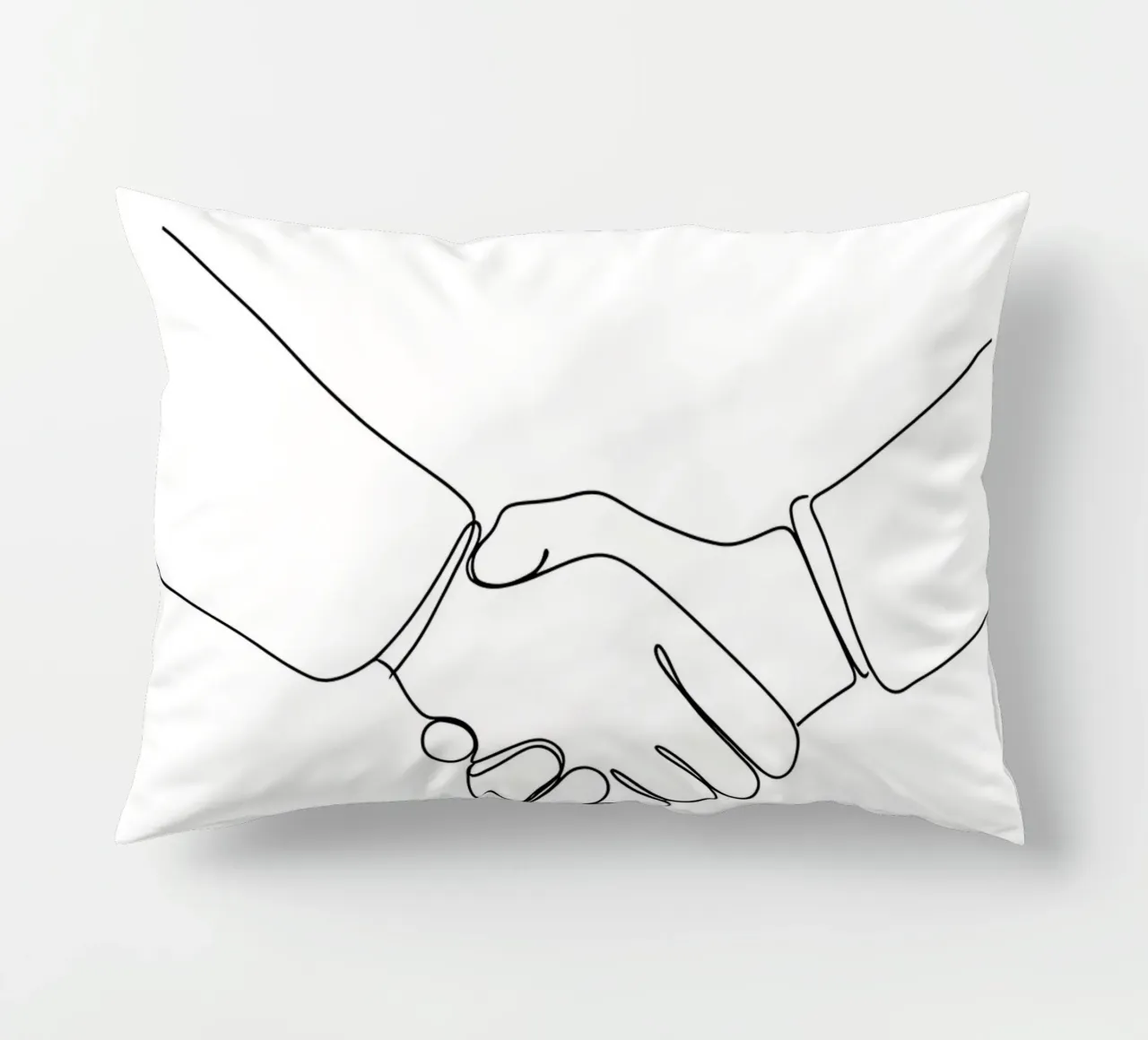 Line art minimalista dell'amicizia cuscino da Viv Line Art