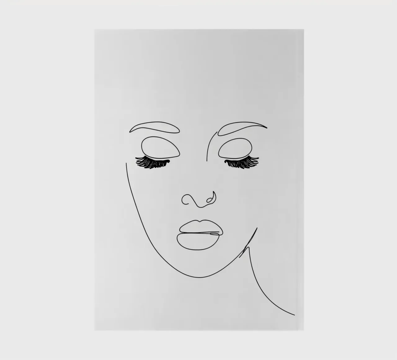 Woman Face Minimalist Line Art notebook by Viv Line Art