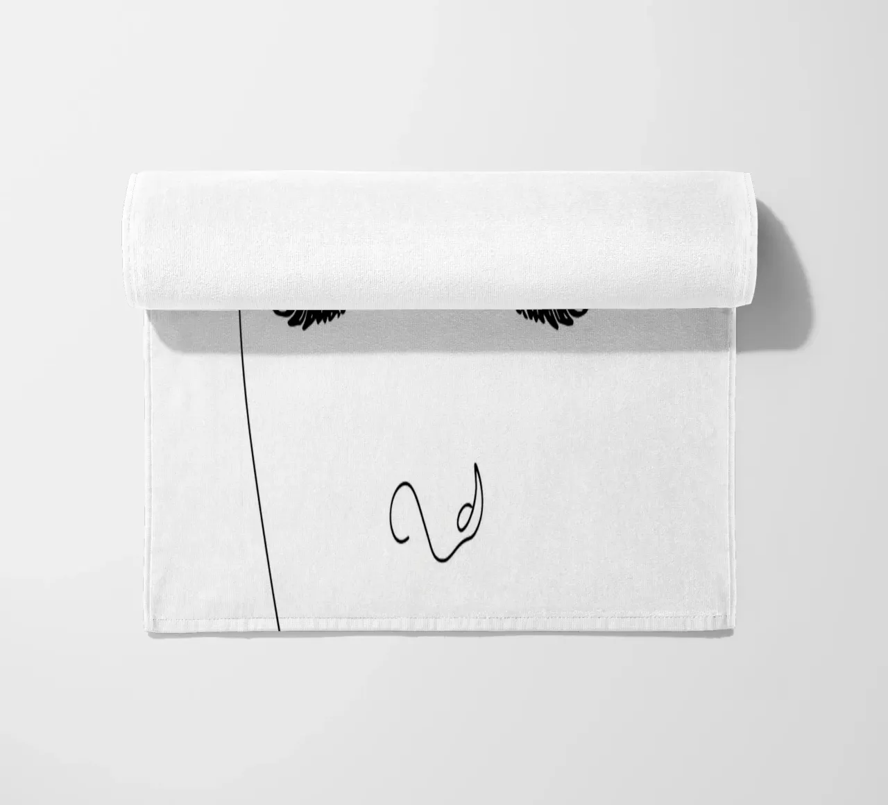 Woman Face Minimalist Line Art beach towel by Viv Line Art