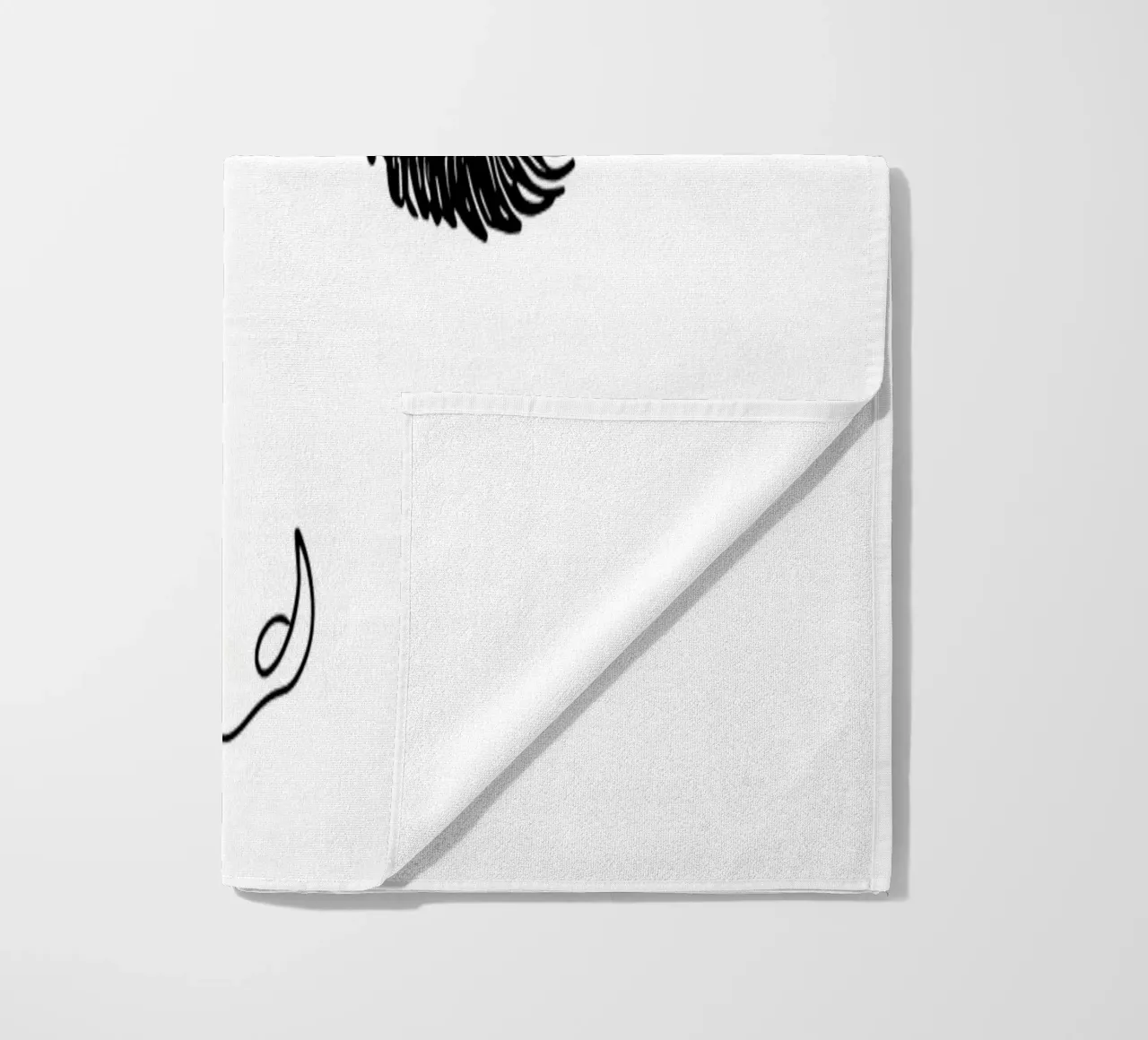 Woman Face Minimalist Line Art beach towel by Viv Line Art
