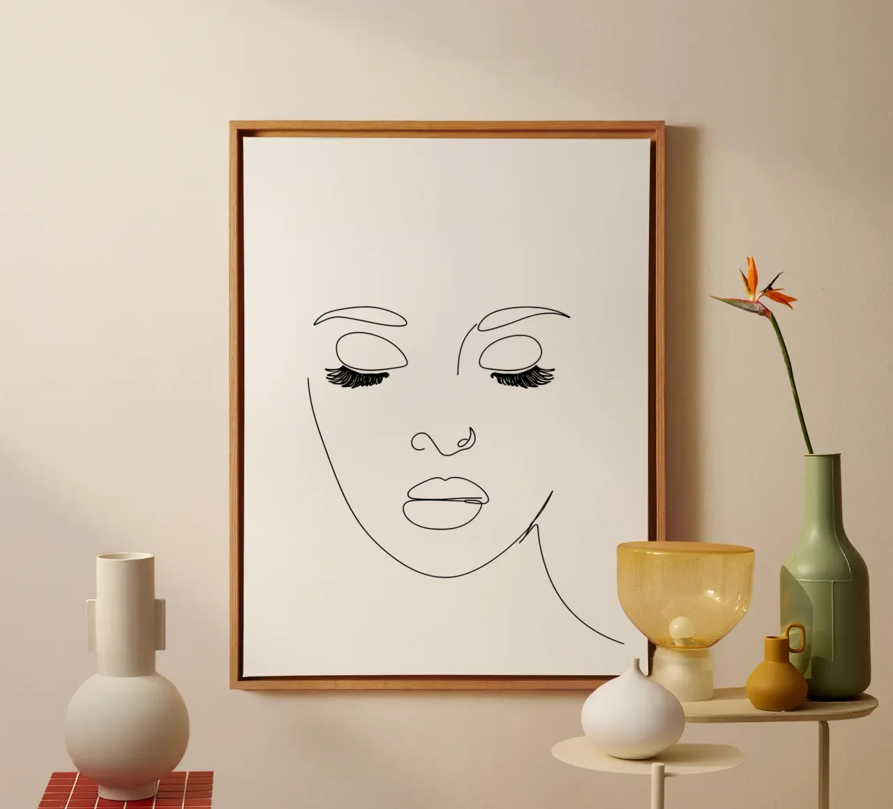 Woman Face Minimalist Line Art canvas by Viv Line Art