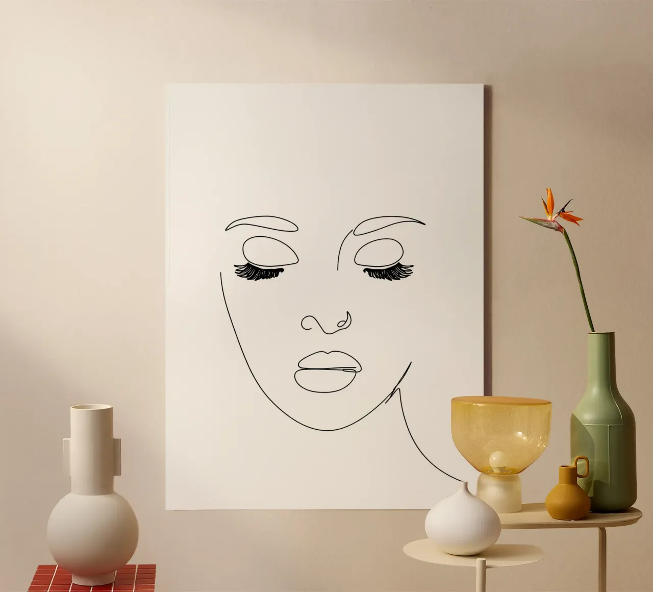 Woman Face Minimalist Line Art canvas by Viv Line Art