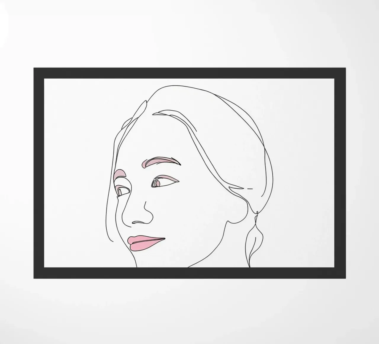 Volto di donna Line Art minimalista zerbino da Viv Line Art