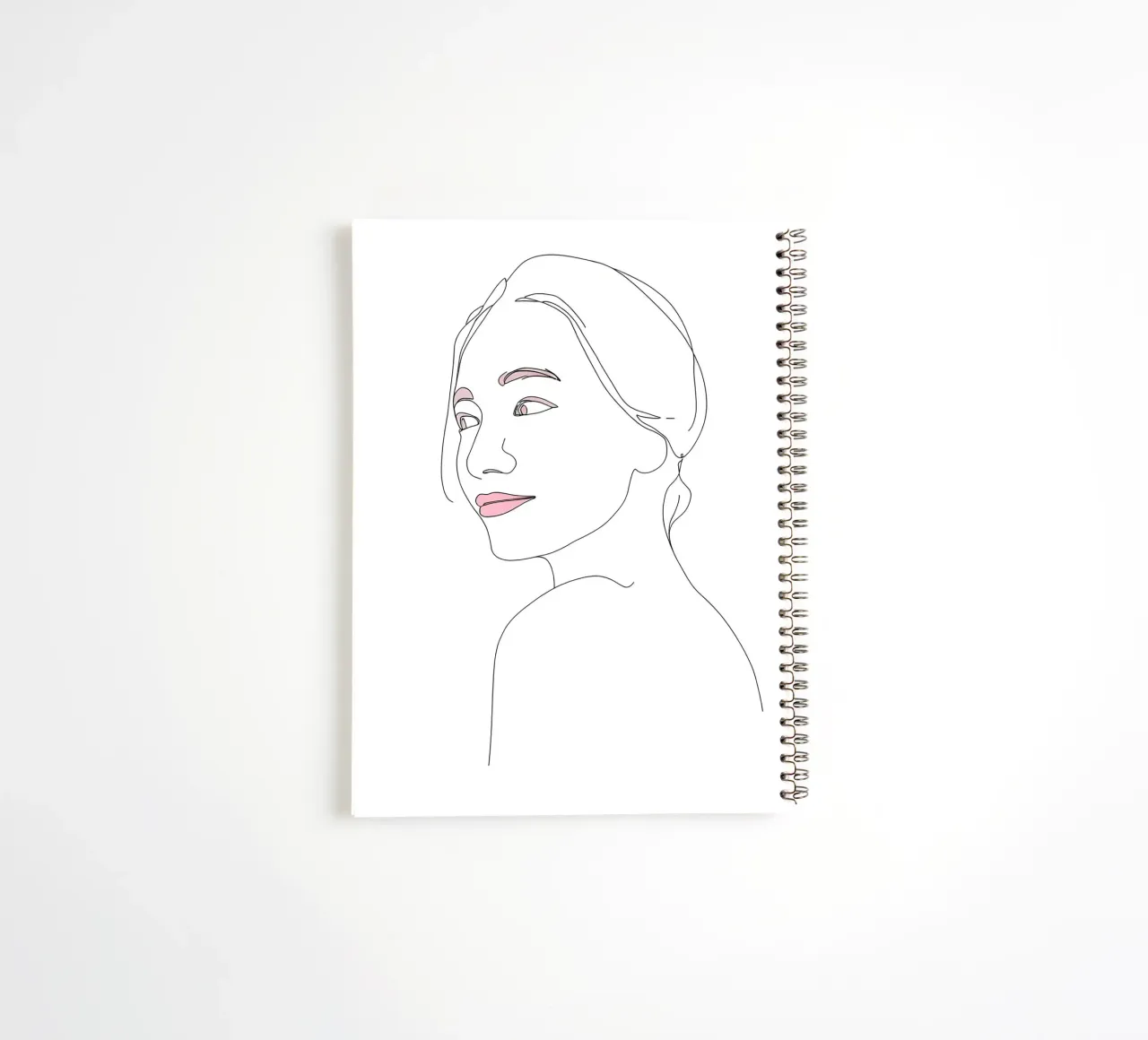 Woman Face Minimalist Line Art spiral notebook by Viv Line Art
