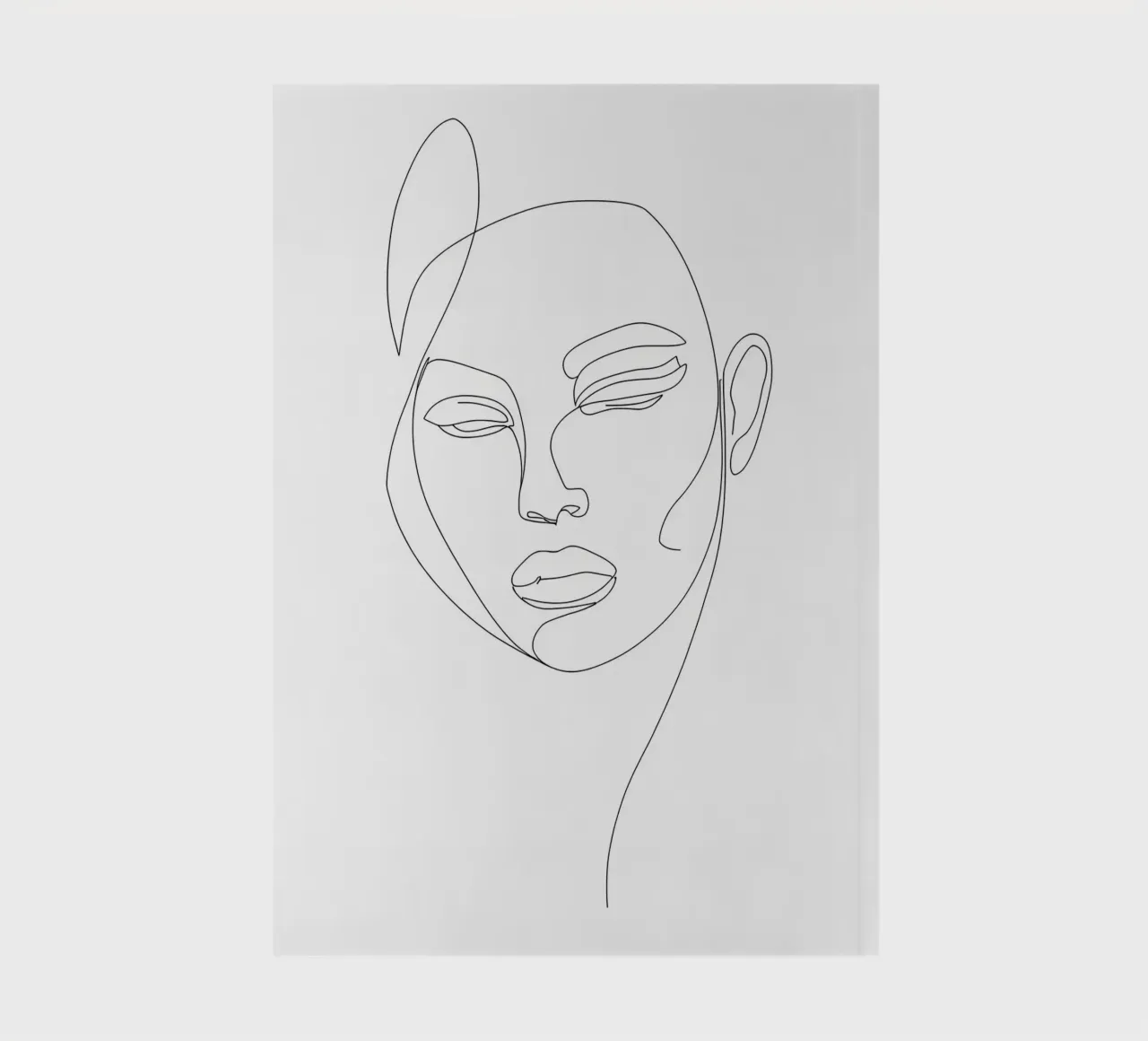 Vrouw Gezicht Minimalistisch Lijn Art notitieboek van Viv Line Art