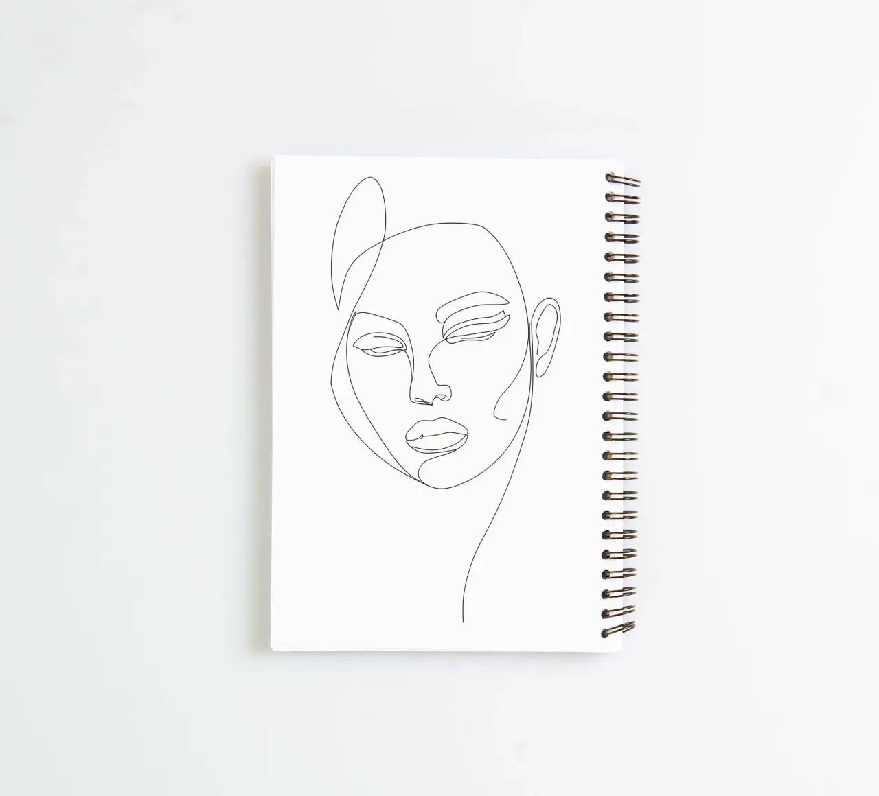 Woman Face Minimalist Line Art spiral notebook by Viv Line Art
