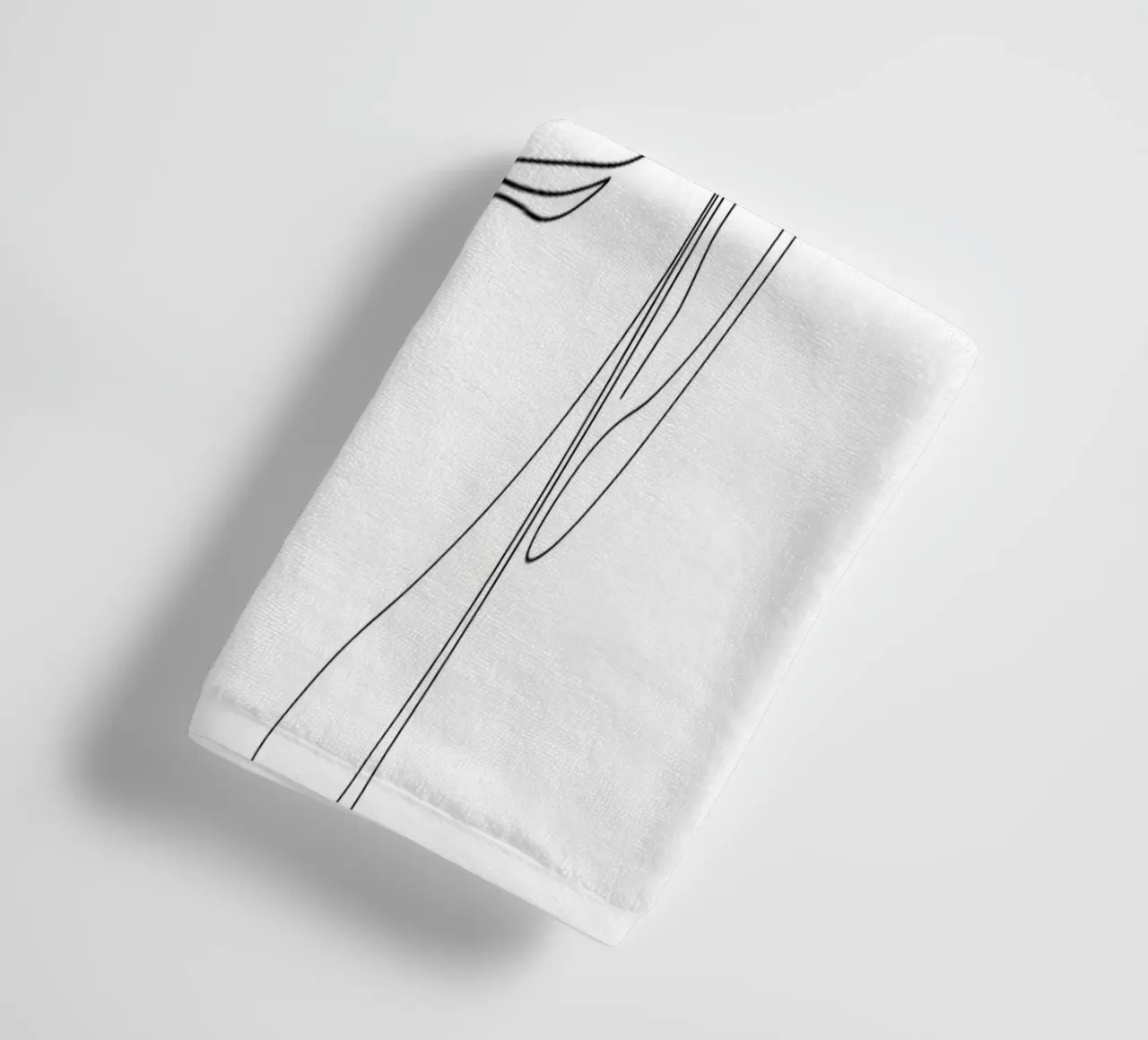 Woman Face Minimalist Line Art towel by Viv Line Art