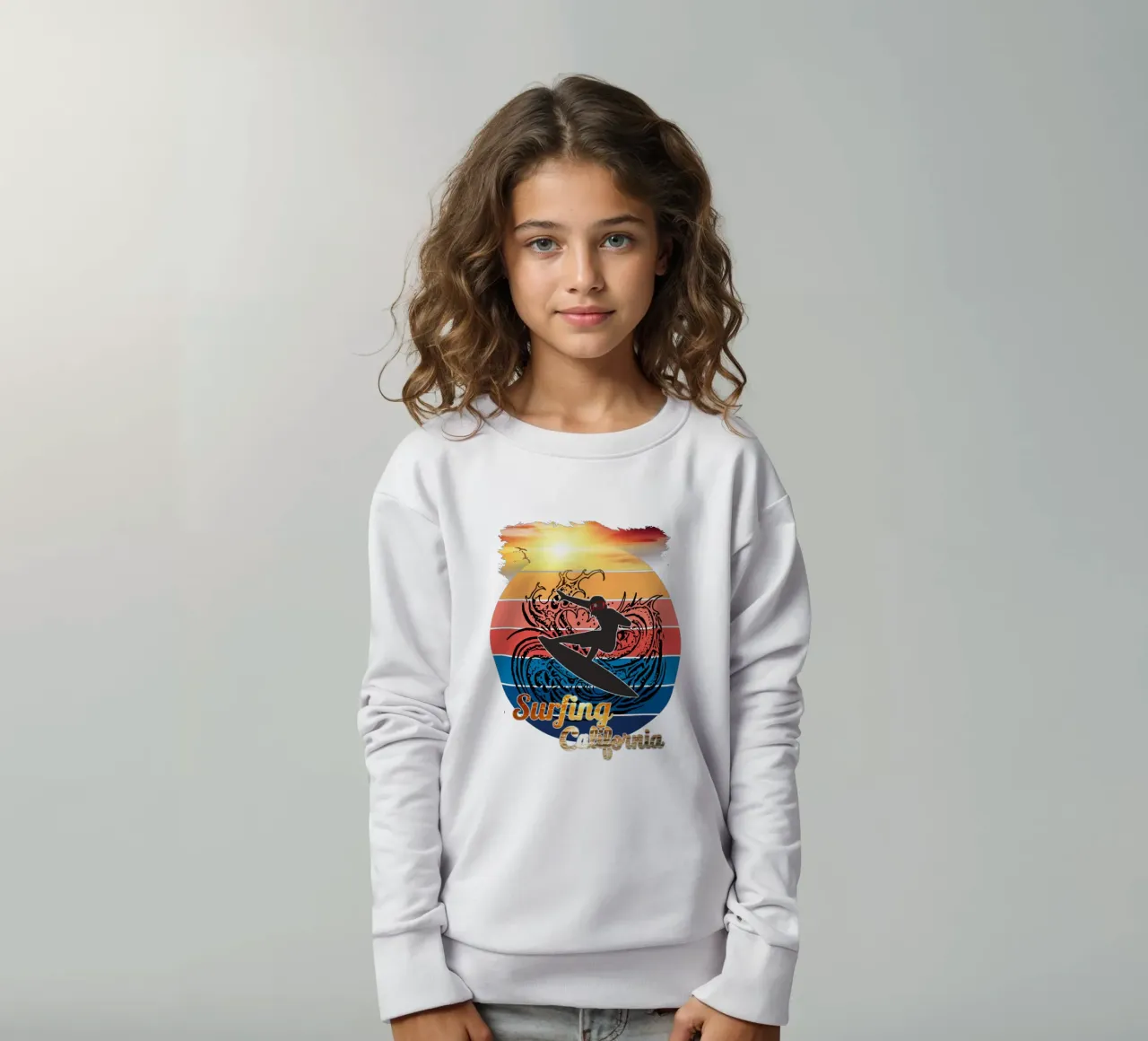 Surf Life Oval 2a - Sommer Sonne Vibes 5b Kinder Sweatshirt von surfer28
