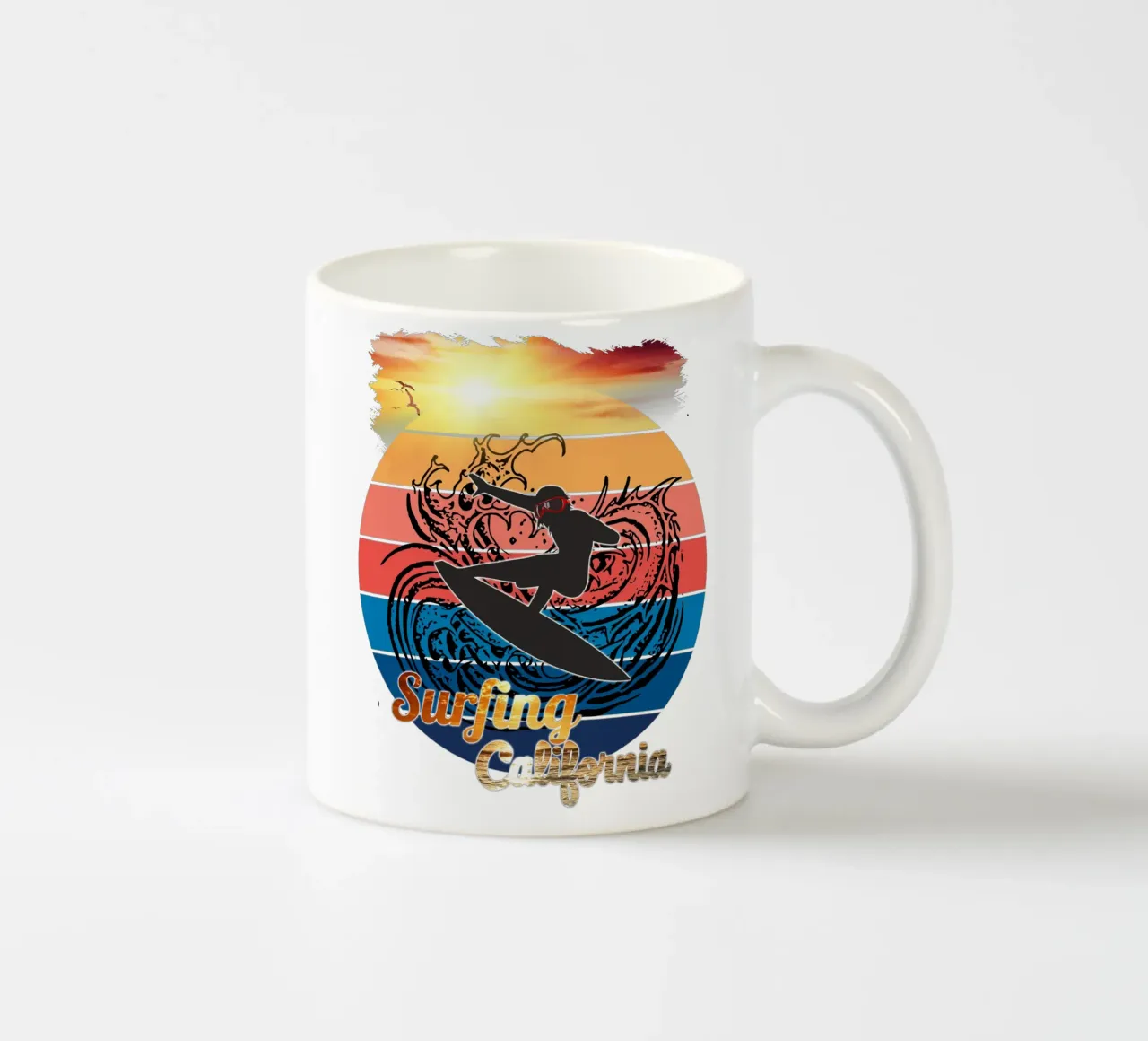 Surf Life Oval 2a - Sommer Sonne Vibes 5b Keramik Tasse von surfer28
