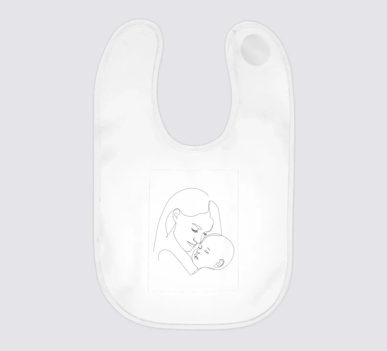 Mother With Child Minimalist Line Art baby bib by Viv Line Art