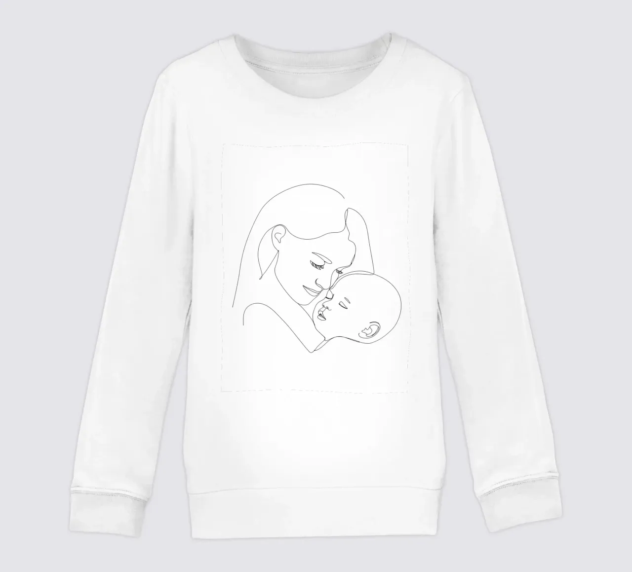 Mère avec enfant Dessin au trait minimaliste sweat enfant de Viv Line Art