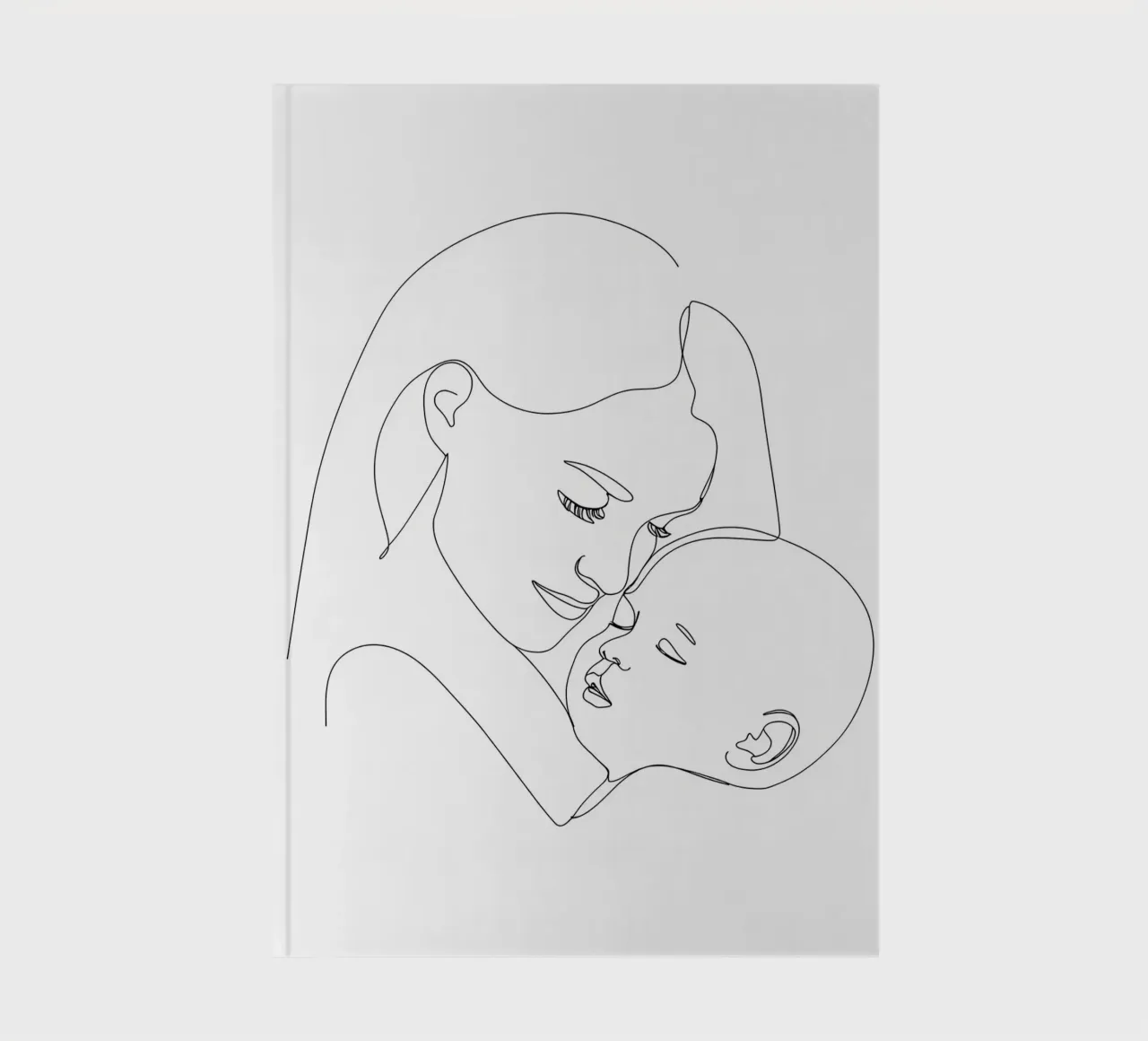 Mother With Child Minimalist Line Art notebook by Viv Line Art