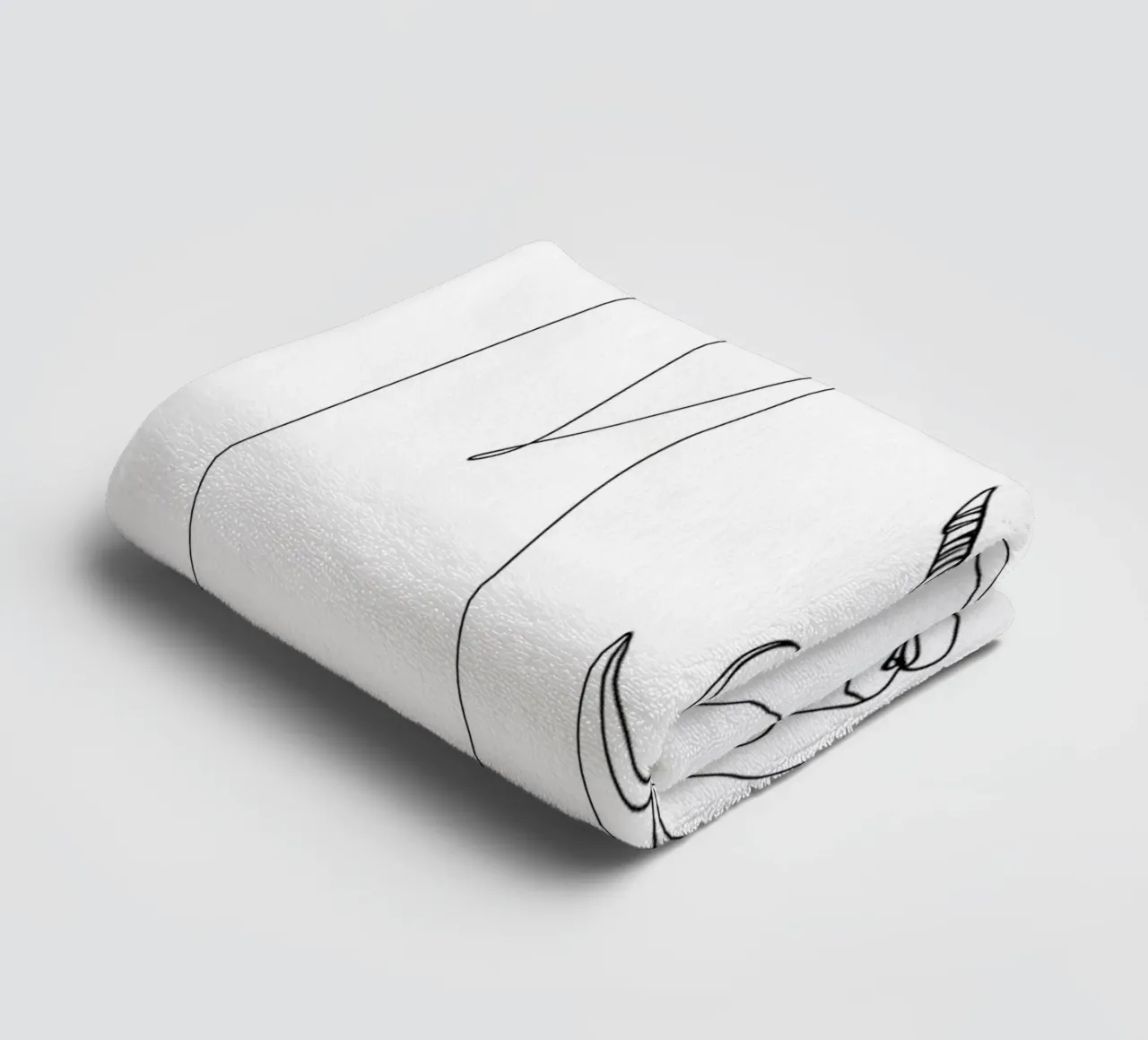 Mother With Child Minimalist Line Art towel by Viv Line Art