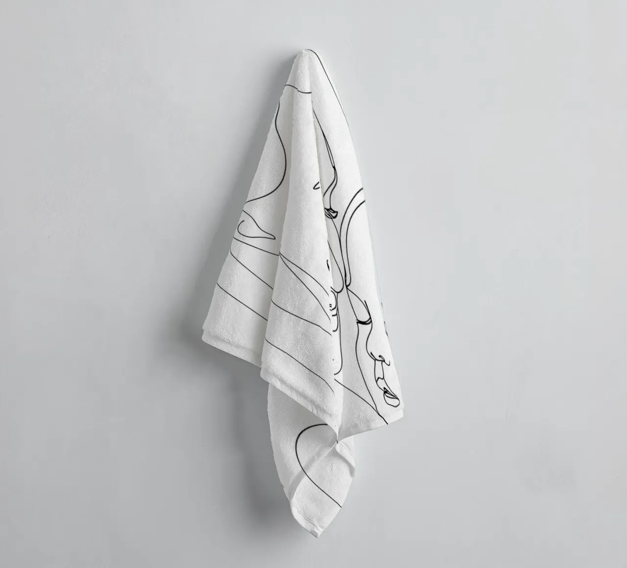 Mother With Child Minimalist Line Art towel by Viv Line Art