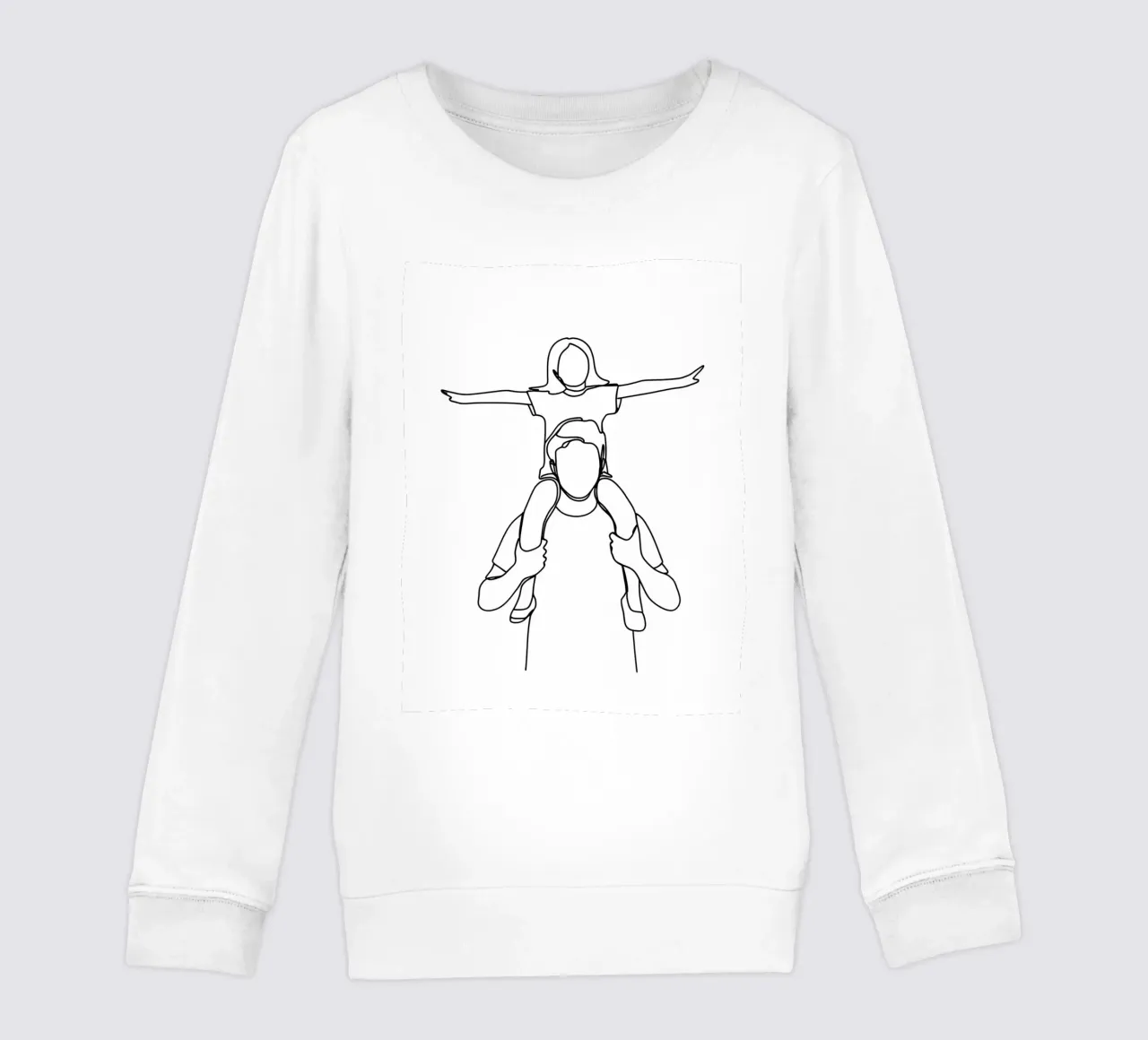 Dad and Daughter Minimalist Line Art kids sweatshirt by Viv Line Art