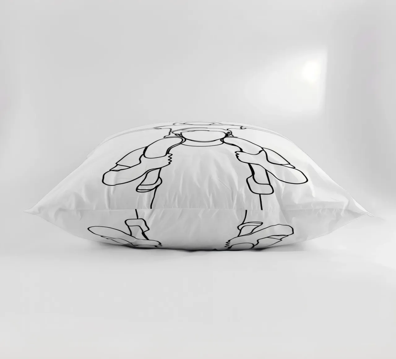 Dad and Daughter Minimalist Line Art decorative cushion by Viv Line Art