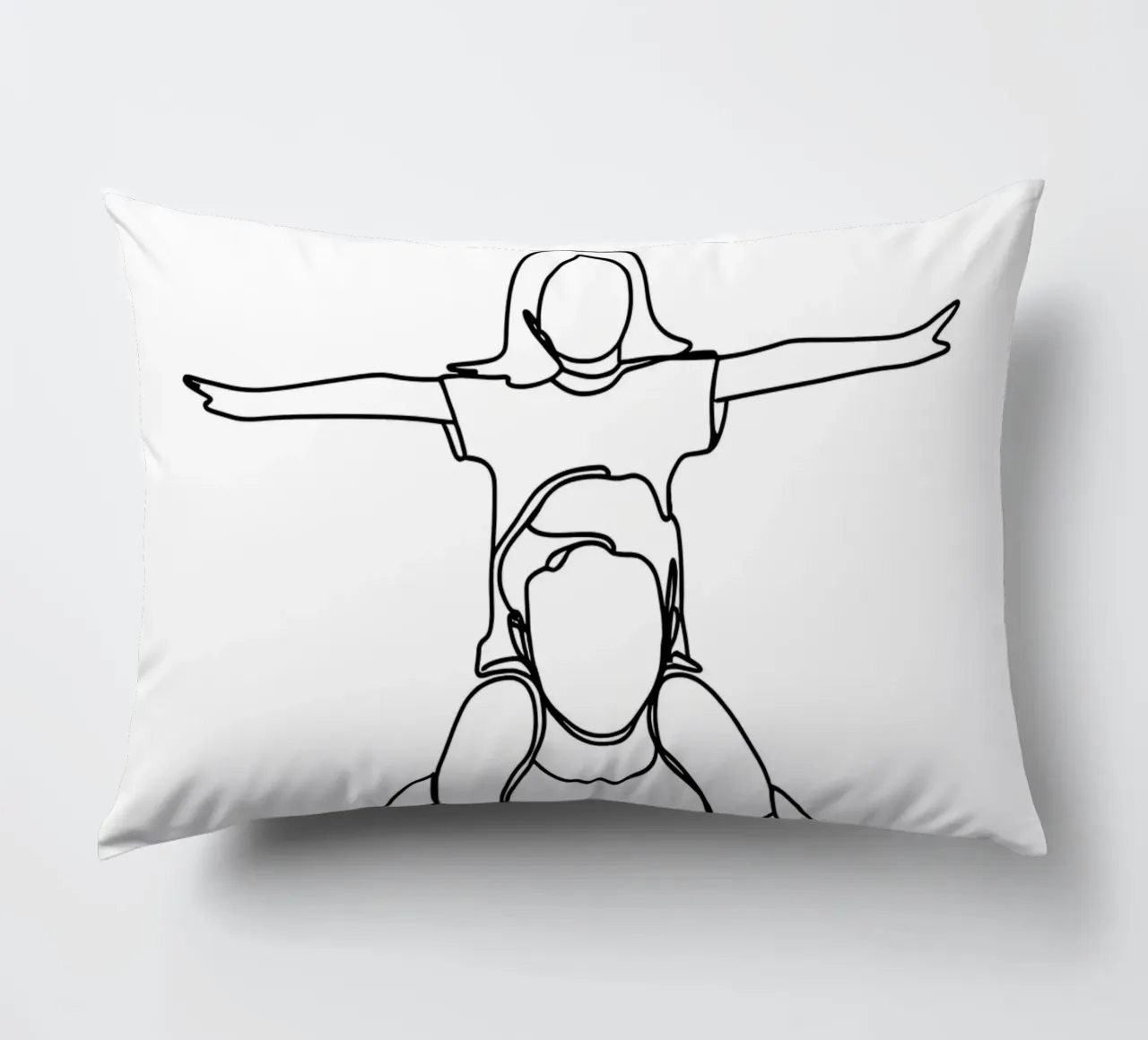 Dad and Daughter Minimalist Line Art decorative cushion by Viv Line Art