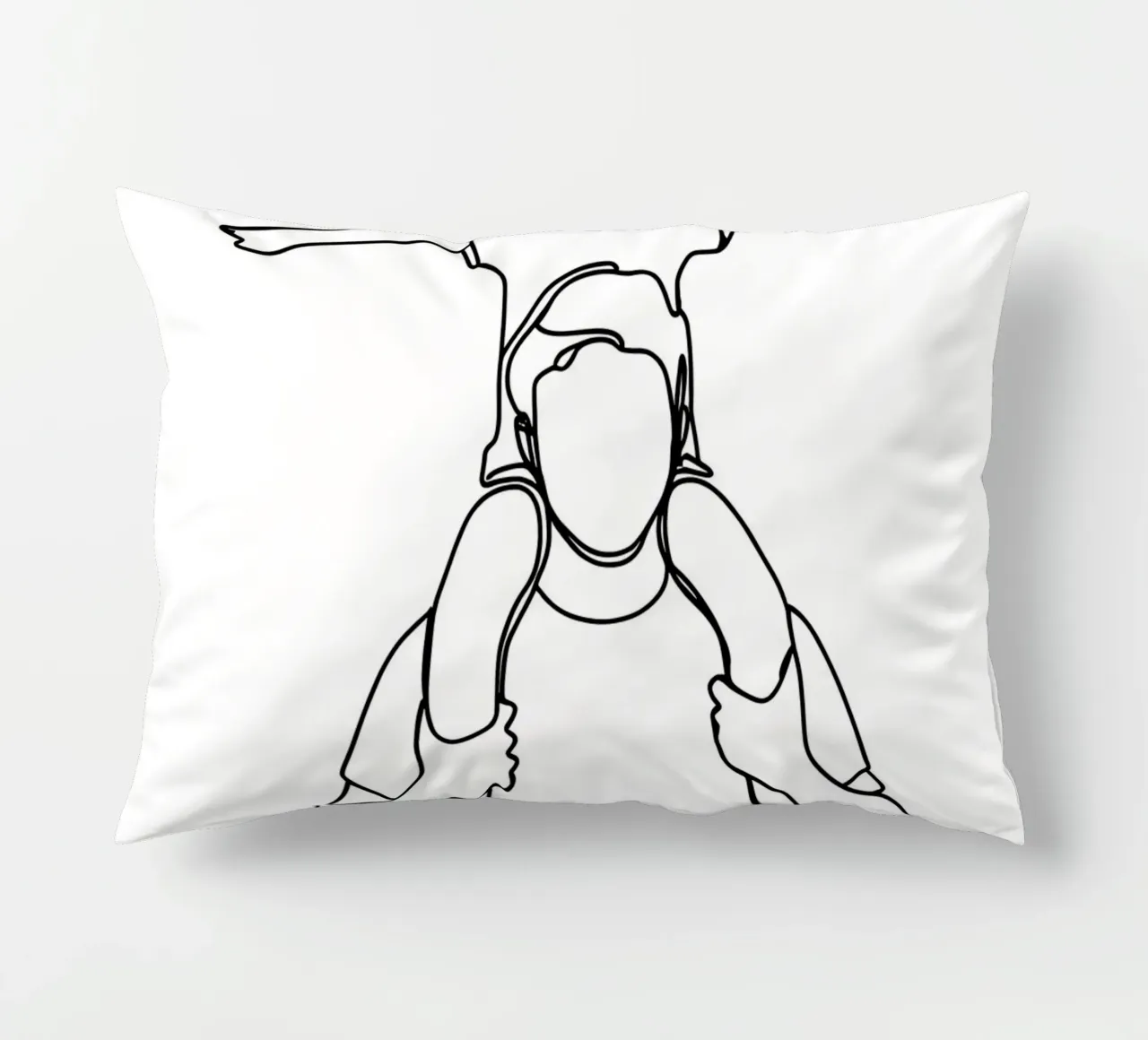 Dad and Daughter Minimalist Line Art decorative cushion by Viv Line Art
