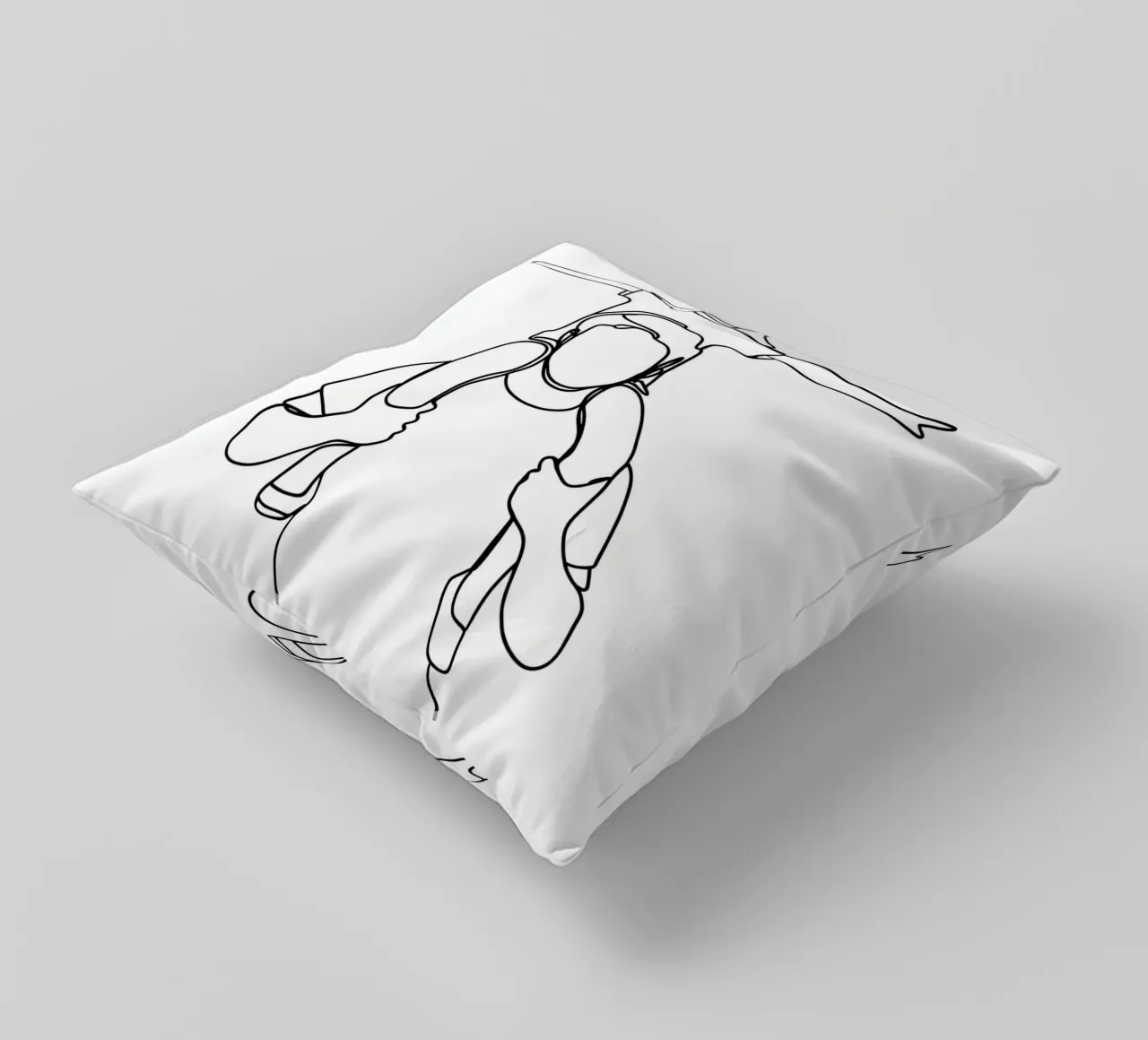 Dad and Daughter Minimalist Line Art decorative cushion by Viv Line Art