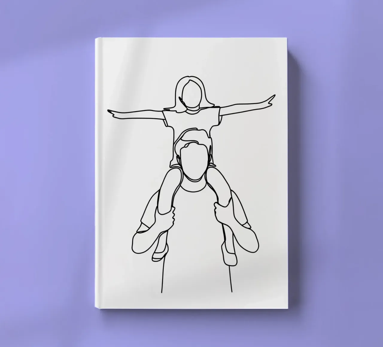 Dad and Daughter Minimalist Line Art notebook by Viv Line Art