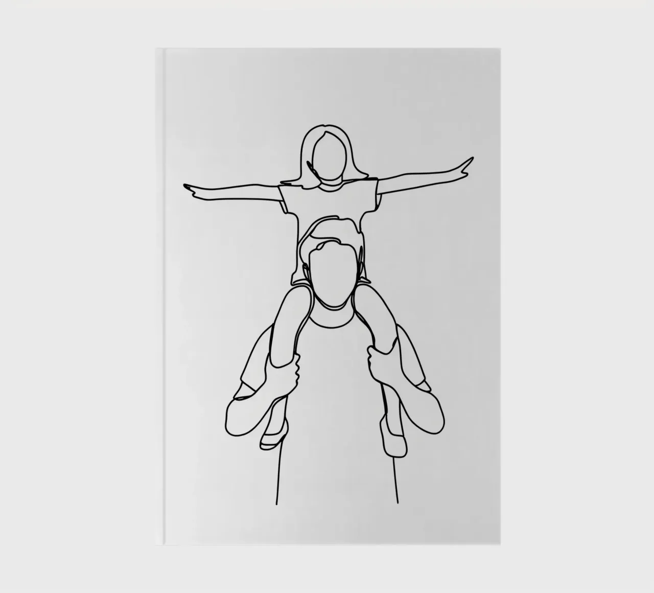 Dad and Daughter Minimalist Line Art notebook by Viv Line Art