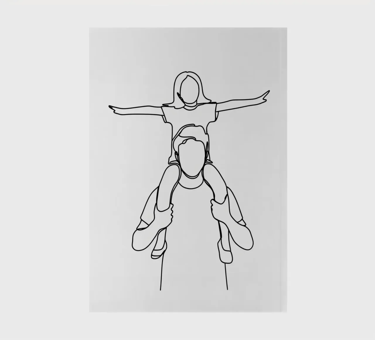 Dad and Daughter Minimalist Line Art notebook by Viv Line Art