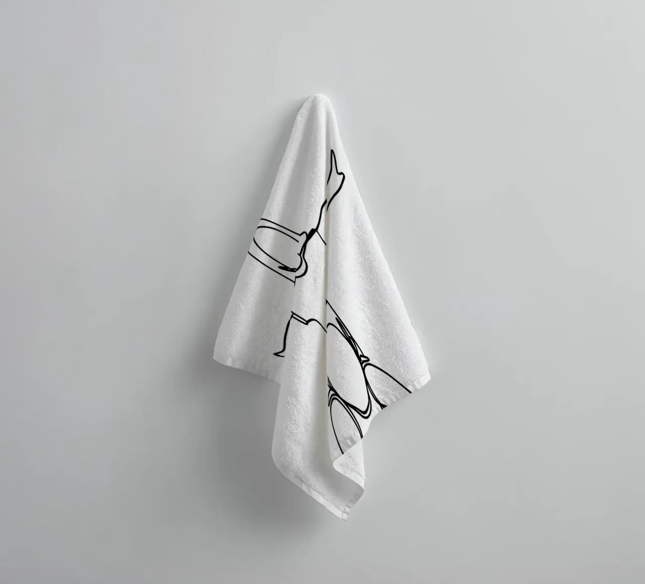 Dad and Daughter Minimalist Line Art towel by Viv Line Art