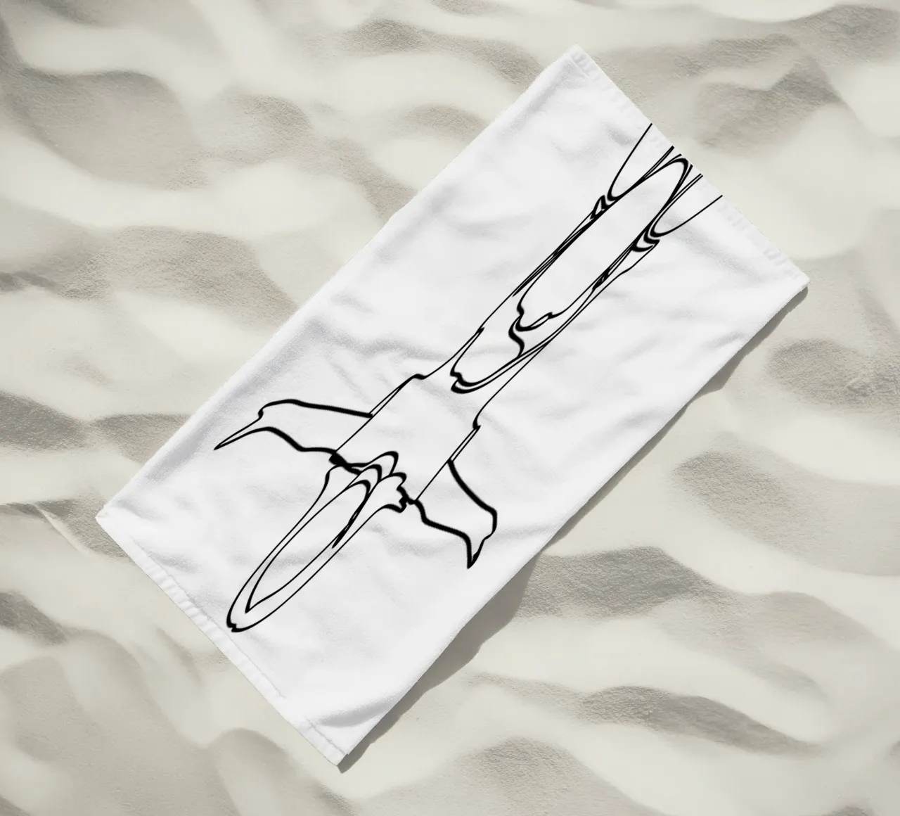 Dad and Daughter Minimalist Line Art beach towel by Viv Line Art